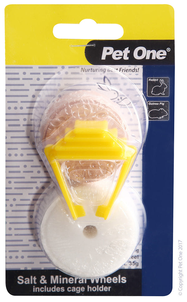 Pet One Small Animal Salt Lick And Mineral Wheel With Clip
