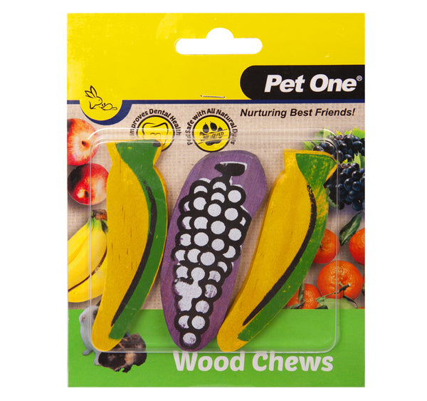 Pet One Wood Chews For Small Animals Medium 3pk
