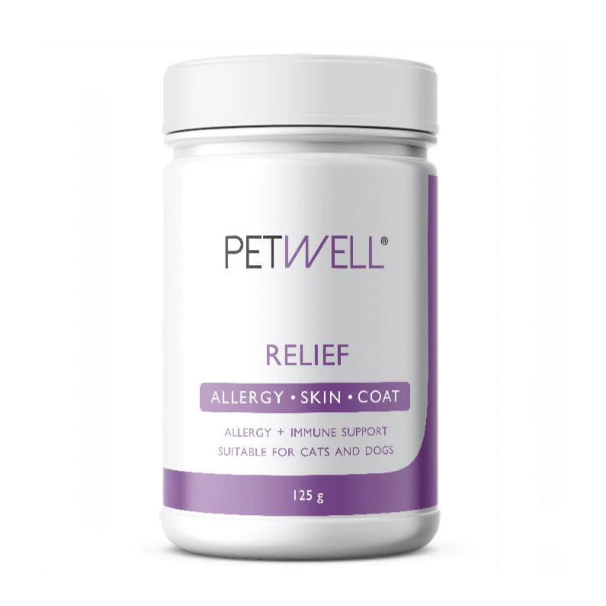 PetWell RELIEF Dog and Cat Supplement Allergy Skin and Coat Supplement 125g