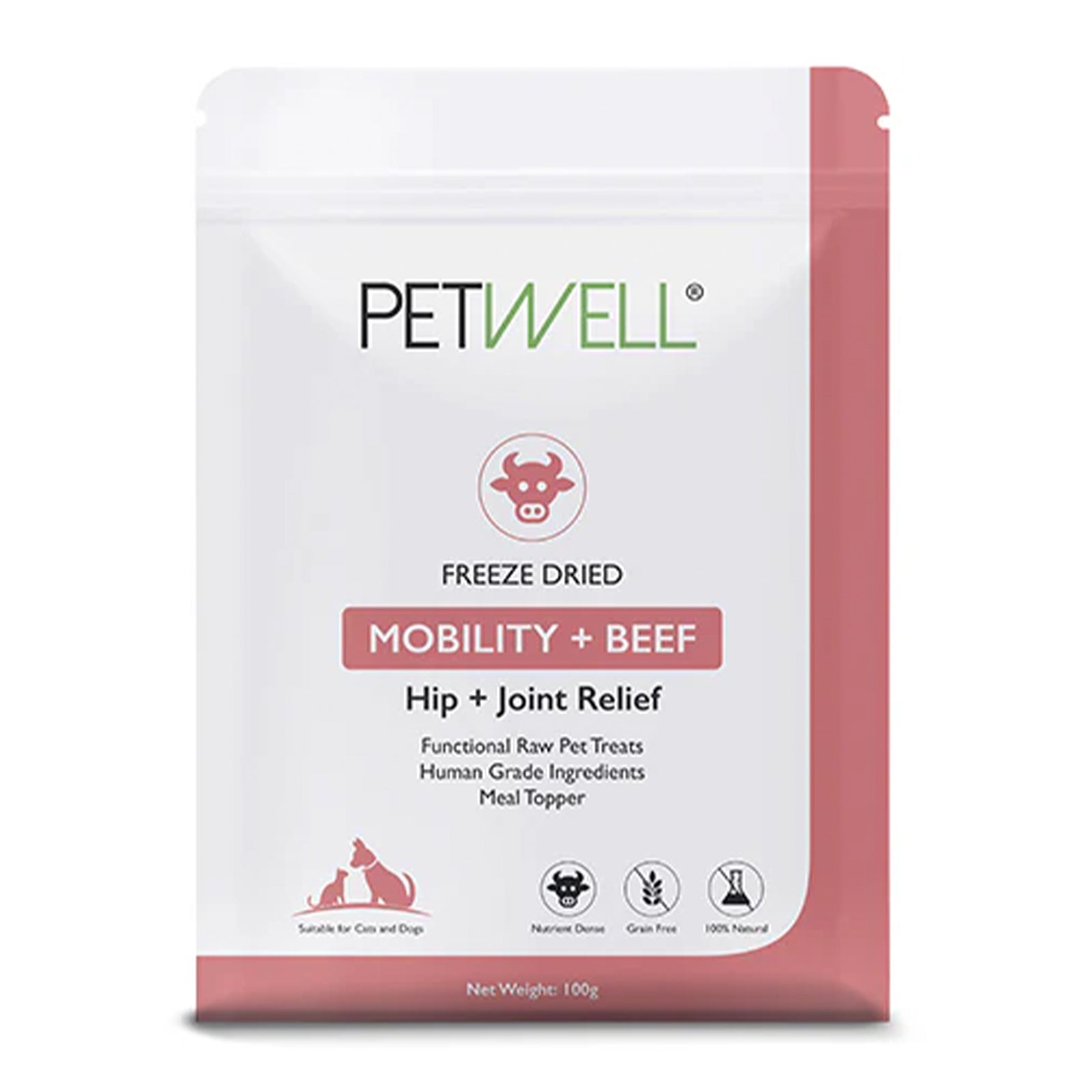 PetWell Mobility + Beef Dog and Cat Functional Treats 100g