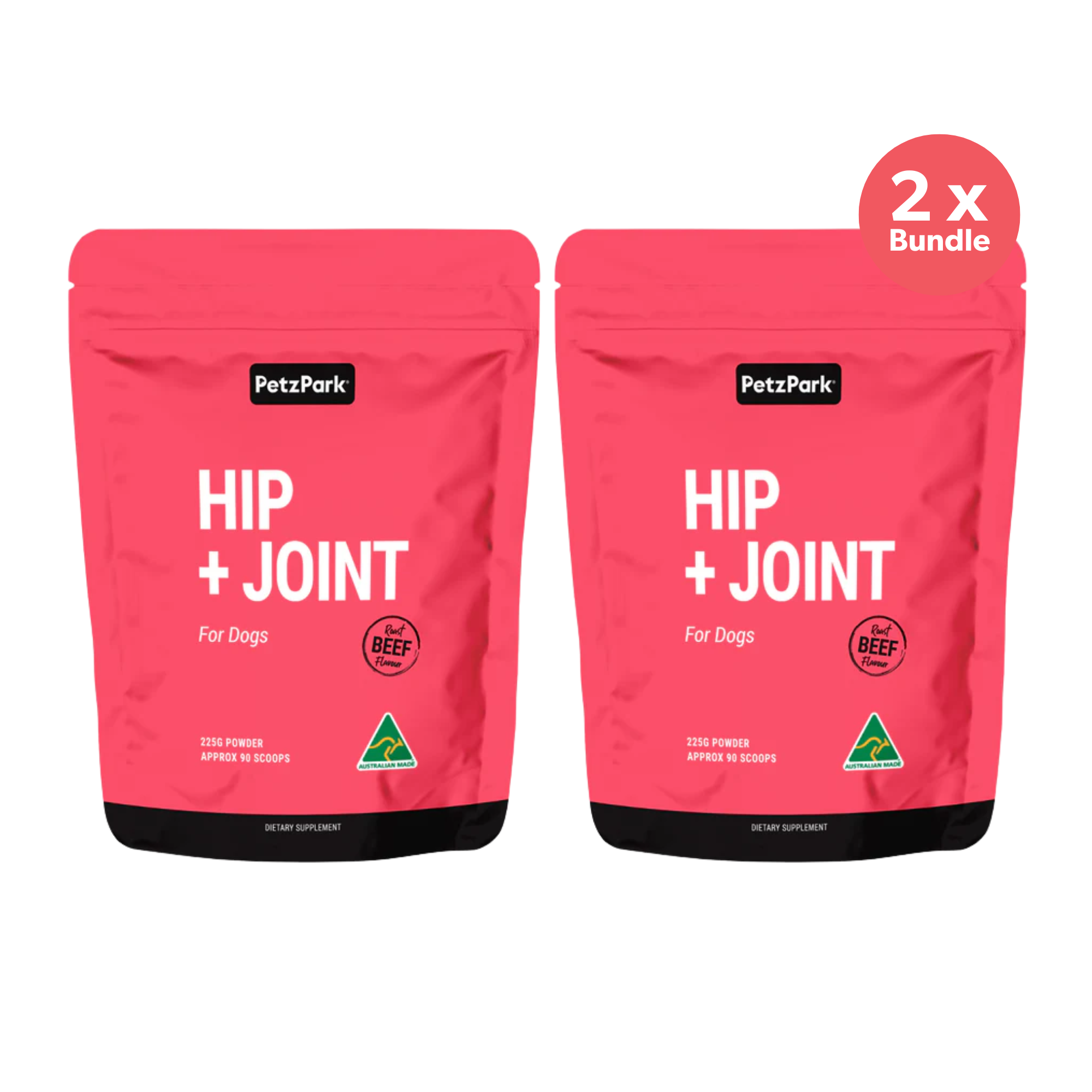 Petz Park Hip + Joint for Dogs 90 Scoops 225g x 2
