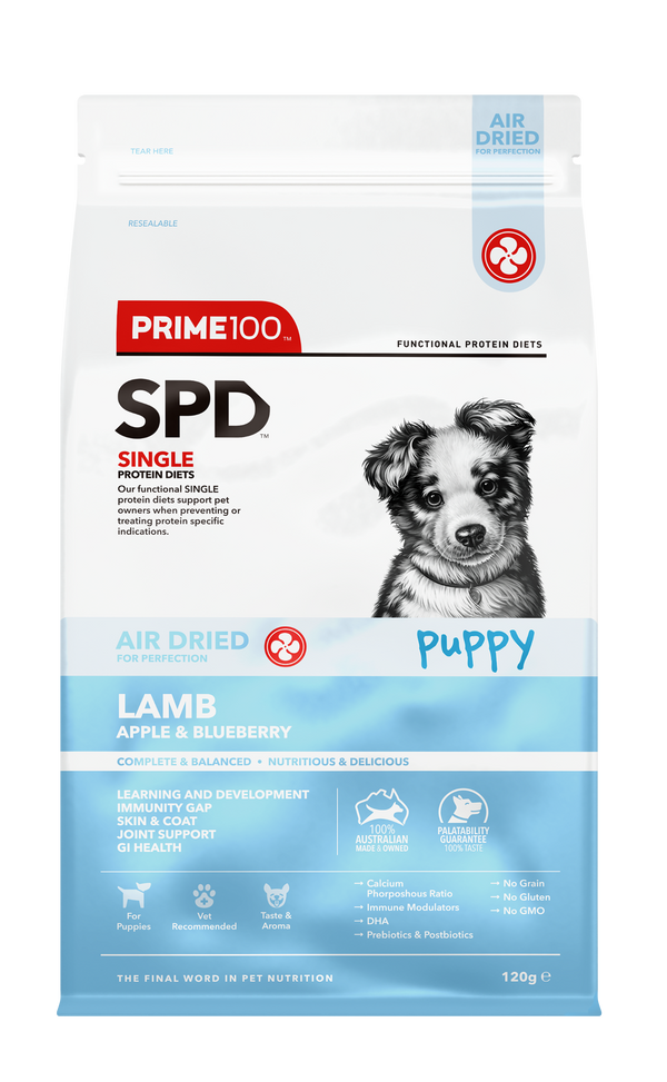 Prime100 Air Dried Dog Food Puppy Lamb Apple & Blueberry