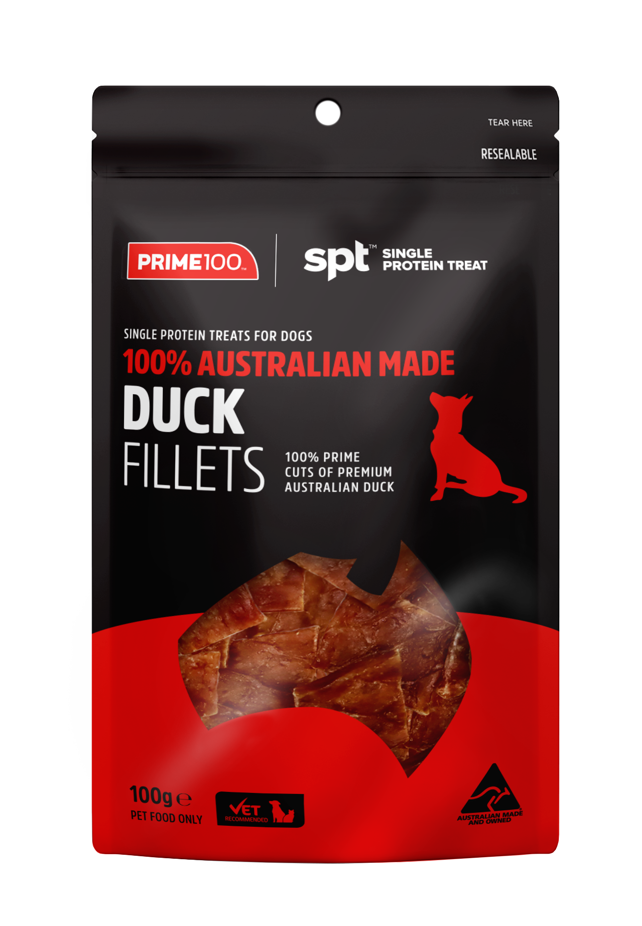 Prime100 SPT Dog Treat Duck Fillets 100g