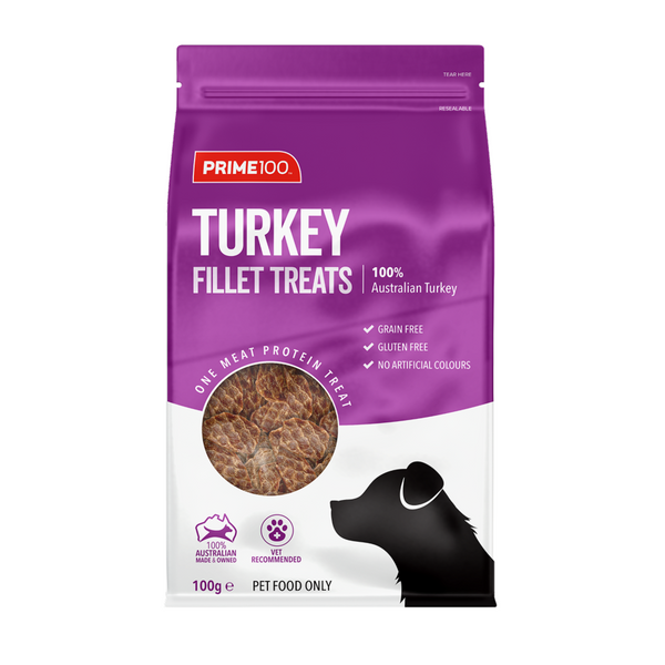 Prime100 Dog Treat Turkey Fillets 100g