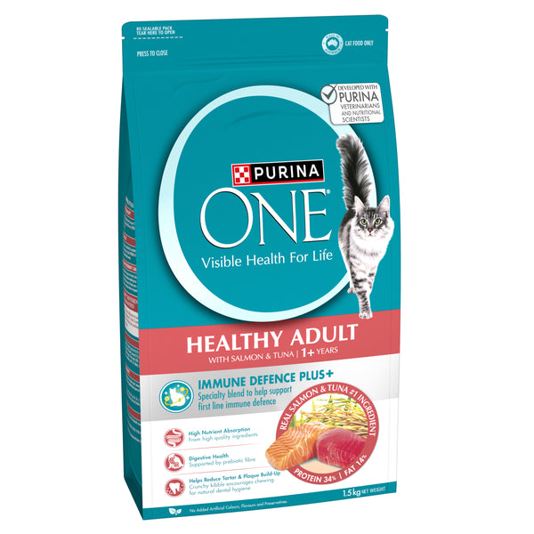 Purina ONE Healthy Adult With Salmon And Tuna Dry Cat Food 1.5kg