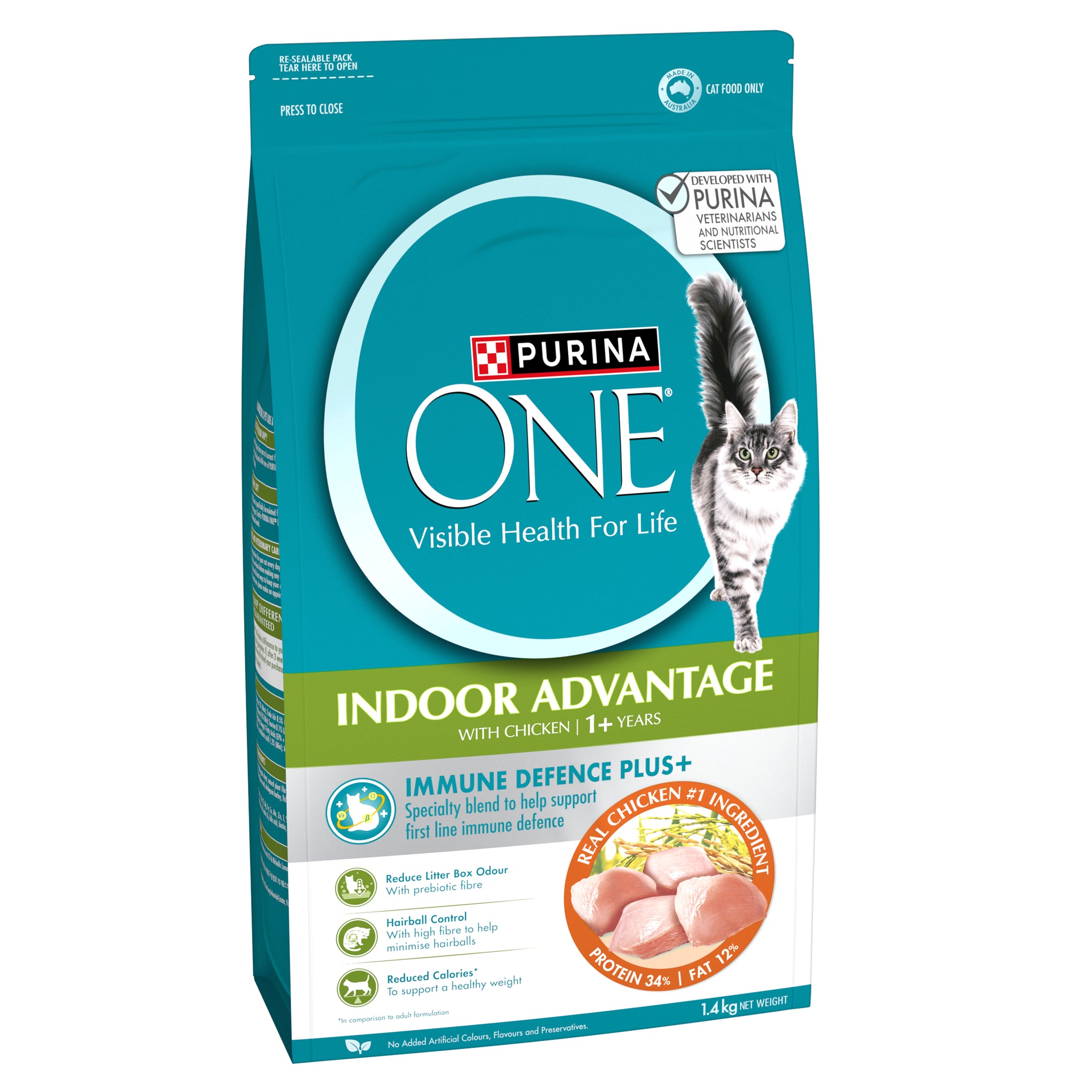 Purina ONE Indoor Advantage With Chicken Adult Dry Cat Food 1.4kg