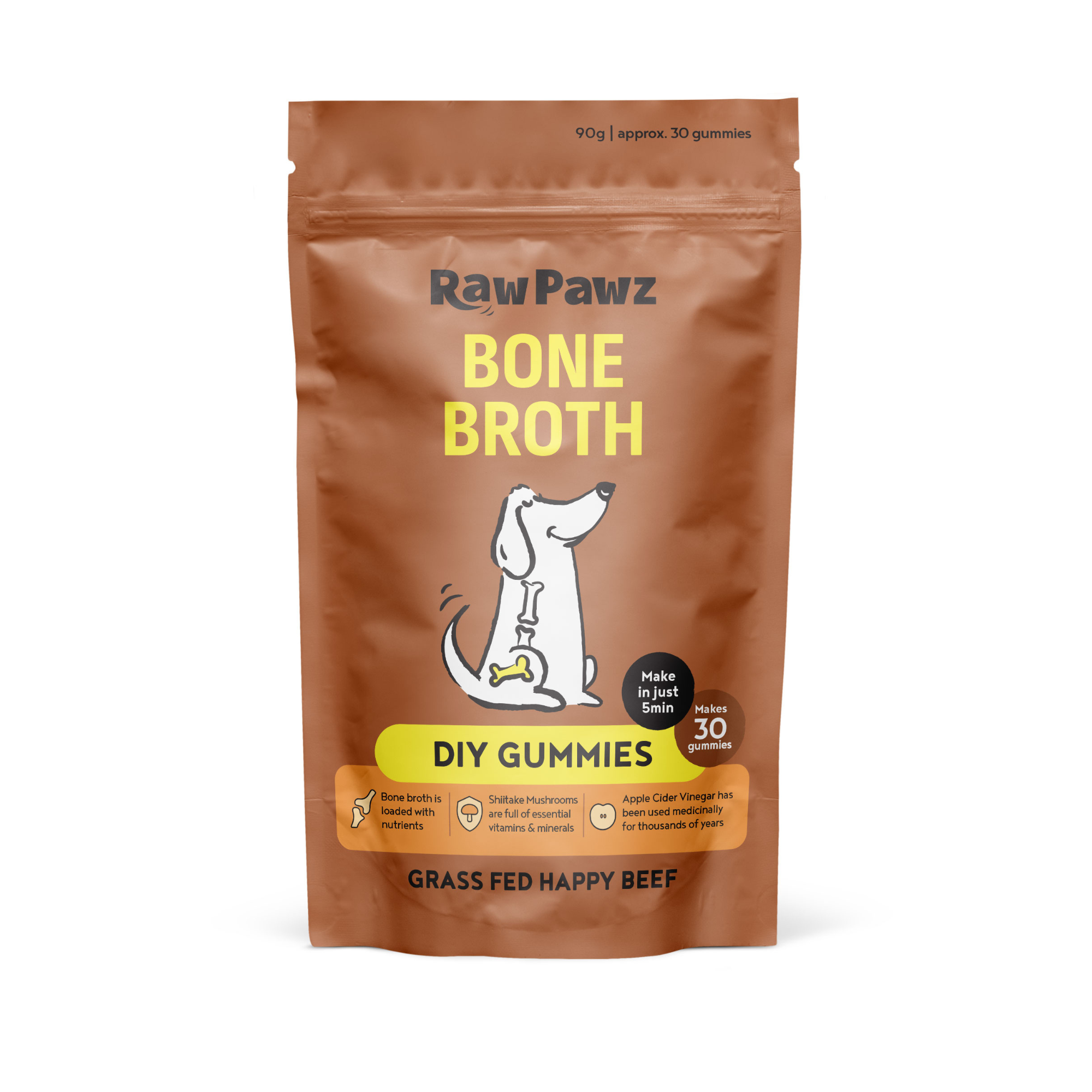 Raw Pawz DIY Gummies Bone Broth Dog Treats 90g