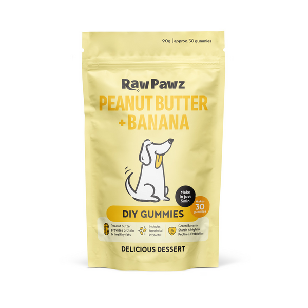 Raw Pawz DIY Gummies Green Banana & Peanut Butter Dog Treats 90g