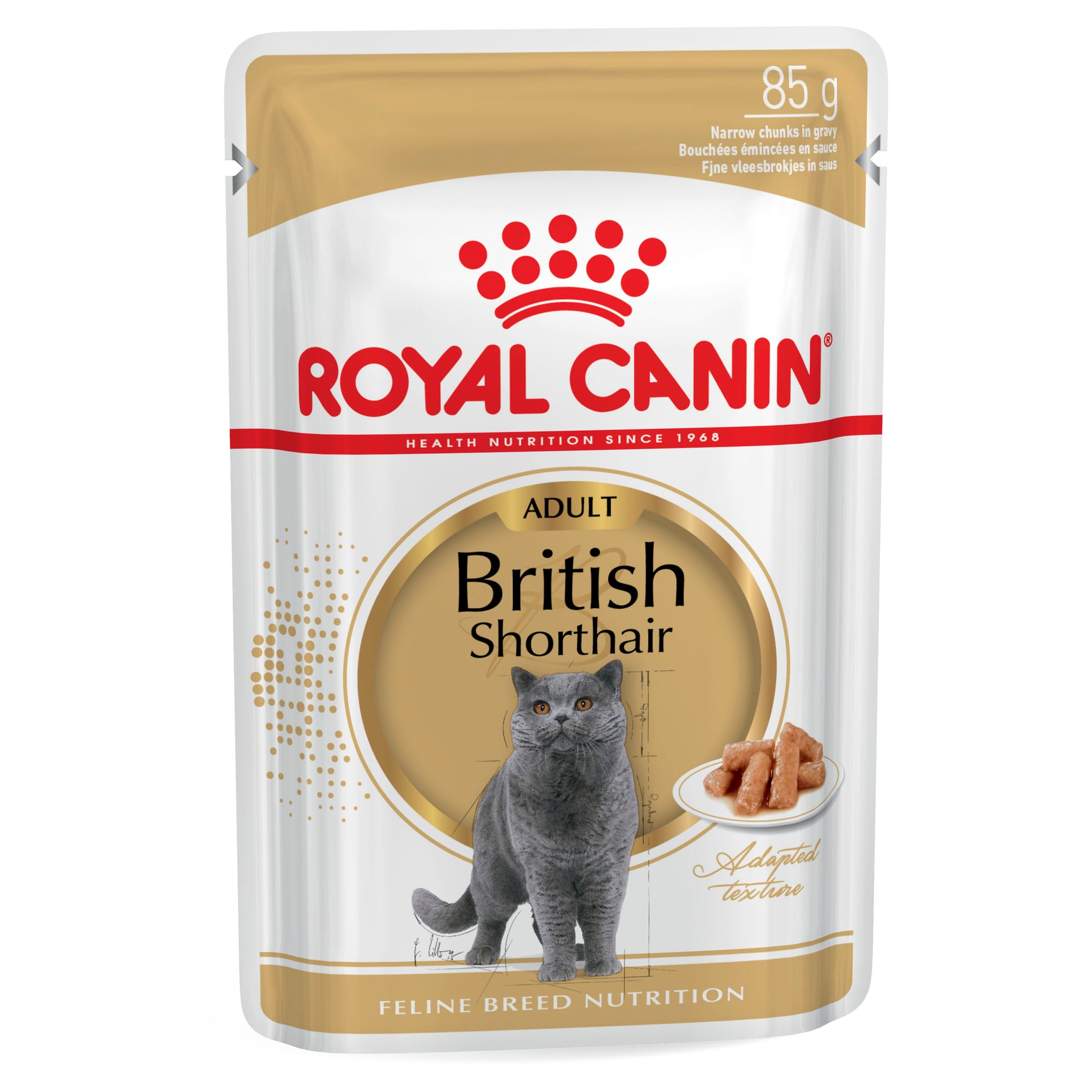 Royal Canin British Shorthair Adult Wet Cat Food Pouches 85g x 12