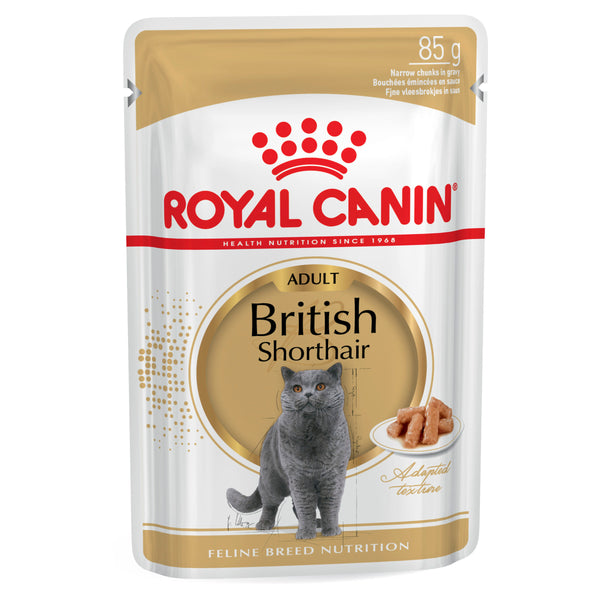 Royal Canin British Shorthair Adult Wet Cat Food Pouches 85g x 12