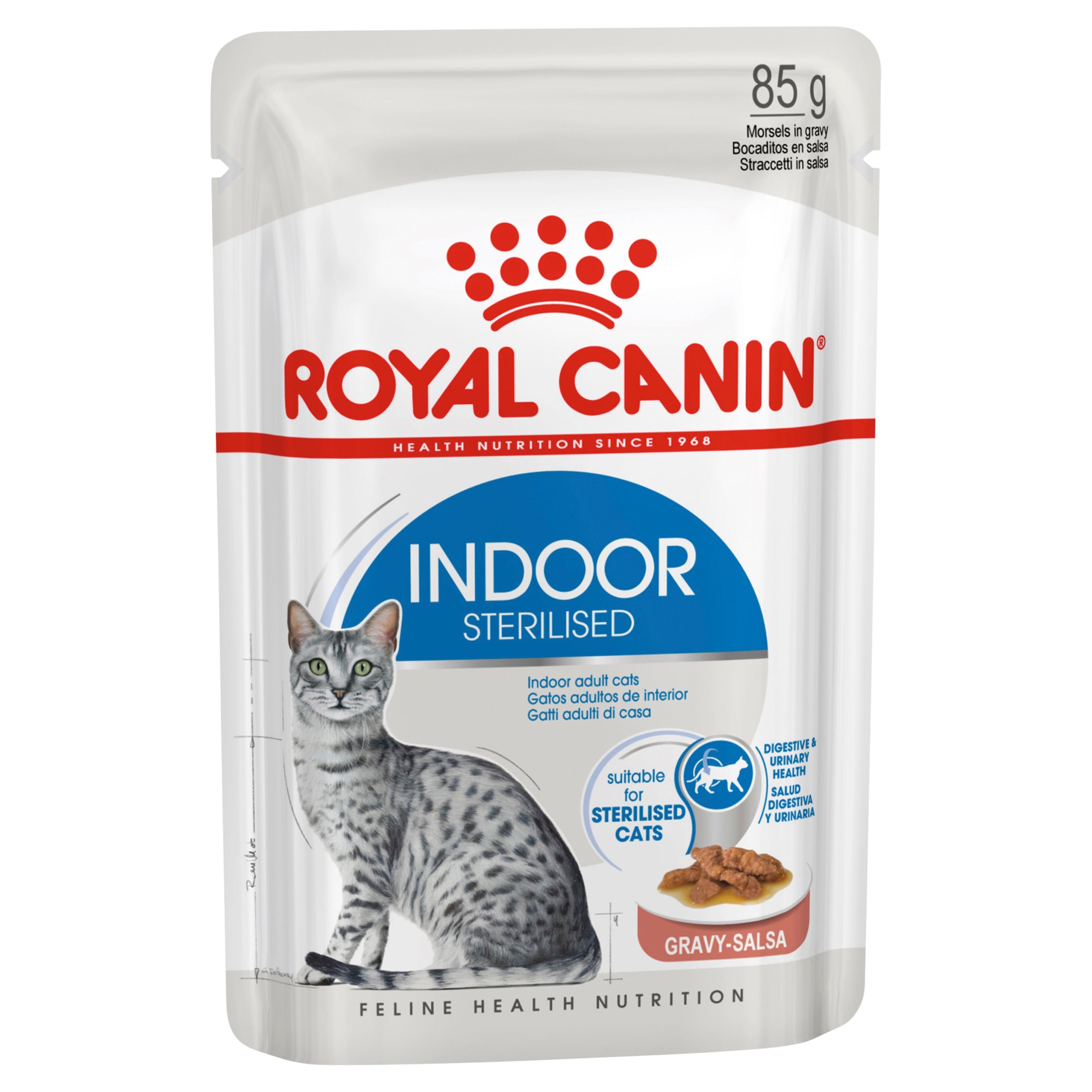 Royal Canin Indoor With Gravy Adult Wet Cat Food Pouches 85g x 12