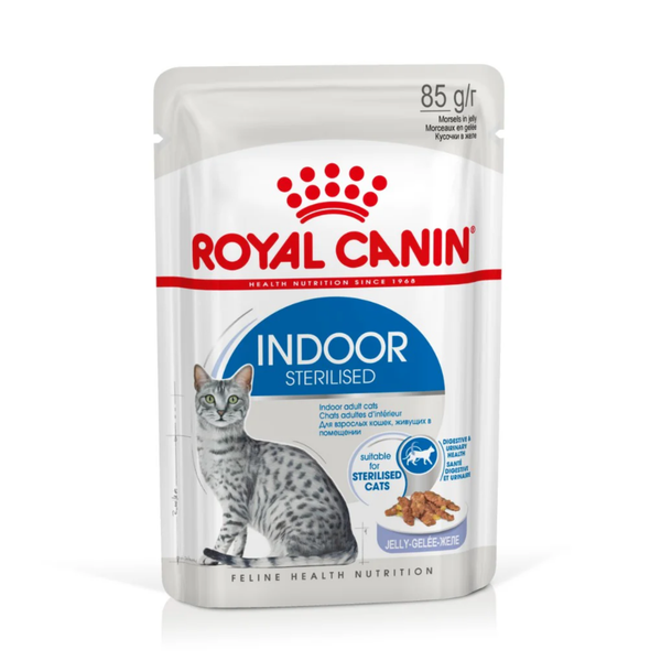 Royal Canin Indoor With Jelly Adult Wet Cat Food Pouches 85g x 12