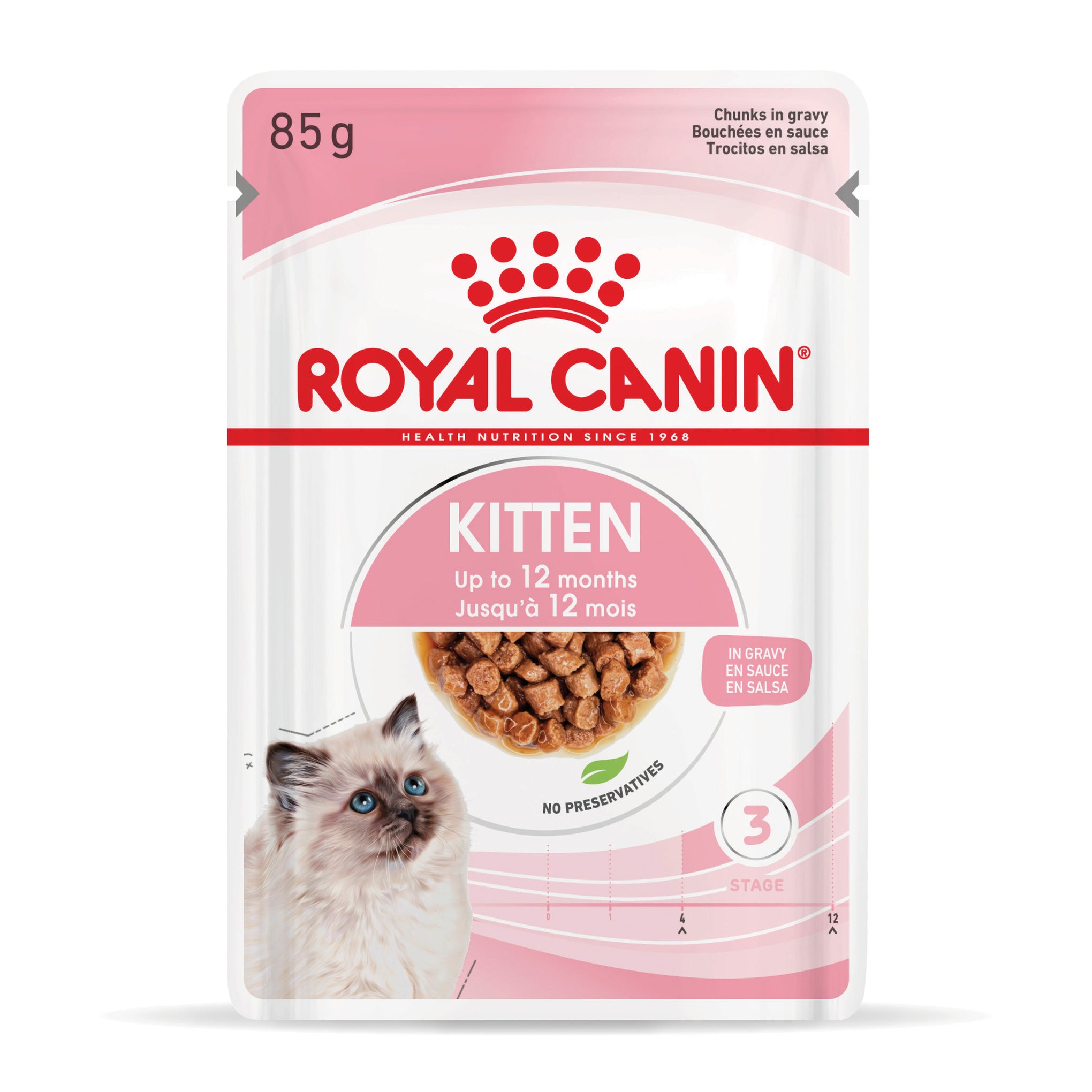 Royal Canin Kitten Instinctive with Gravy Wet Cat Food Pouches 85g x 12
