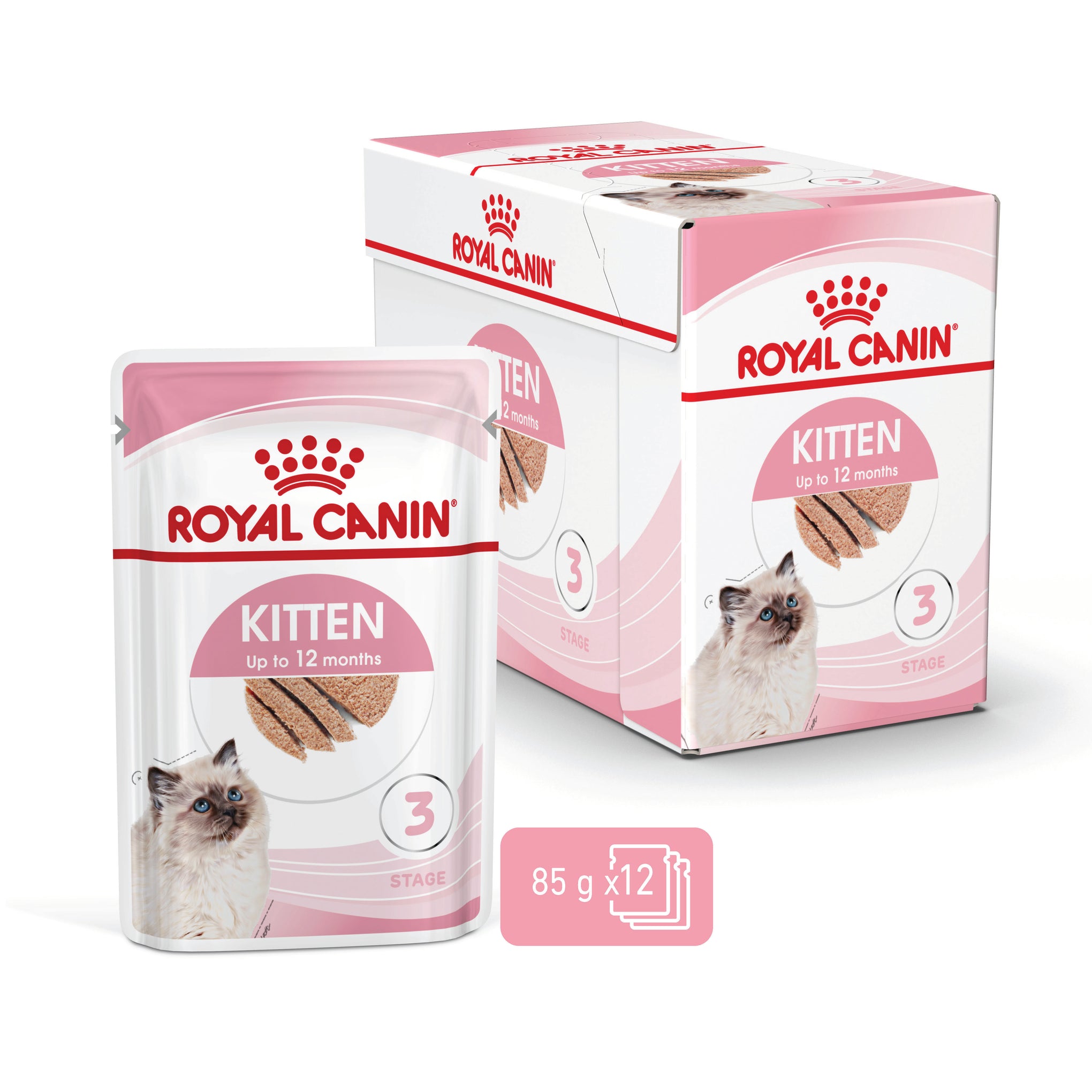 Royal Canin Kitten Instinctive with Loaf Wet Cat Food Pouches 85g x 12