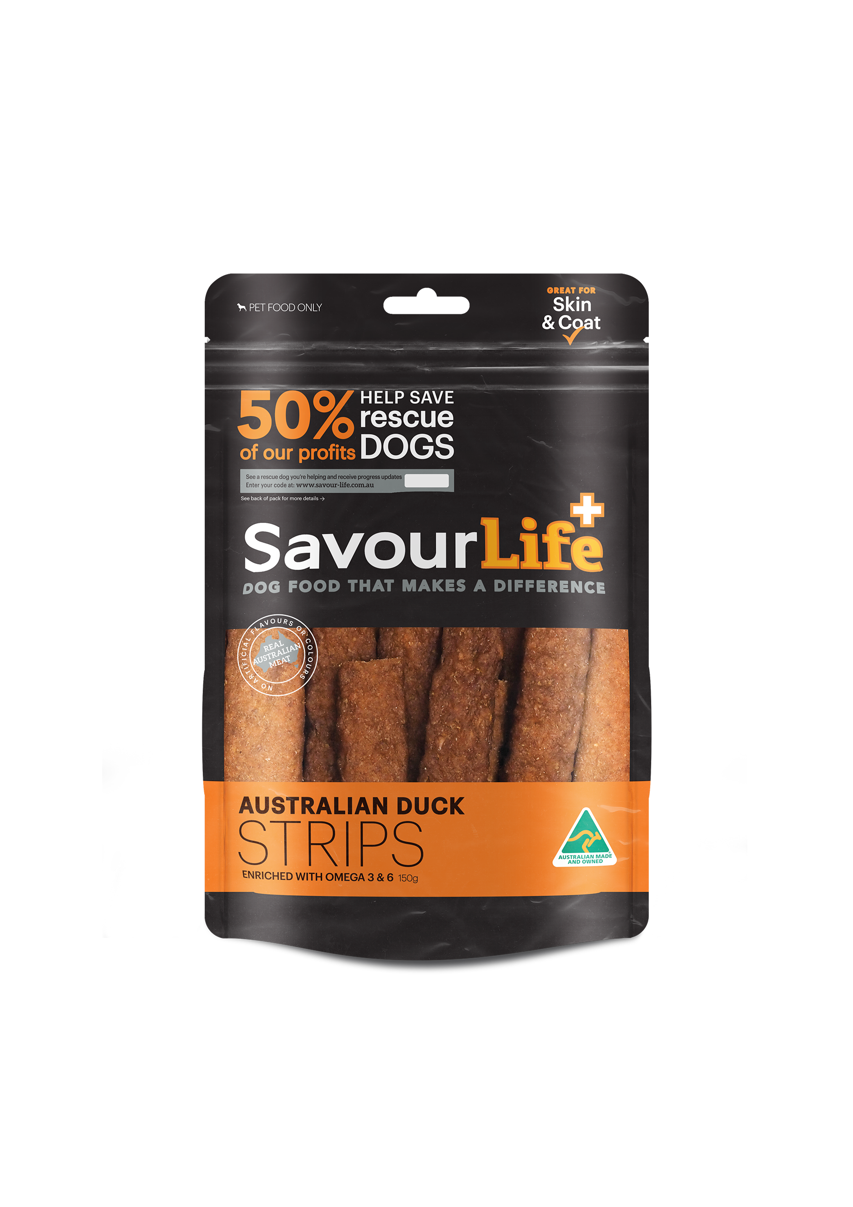 SavourLife Dog Treat Australian Duck Strips 150g