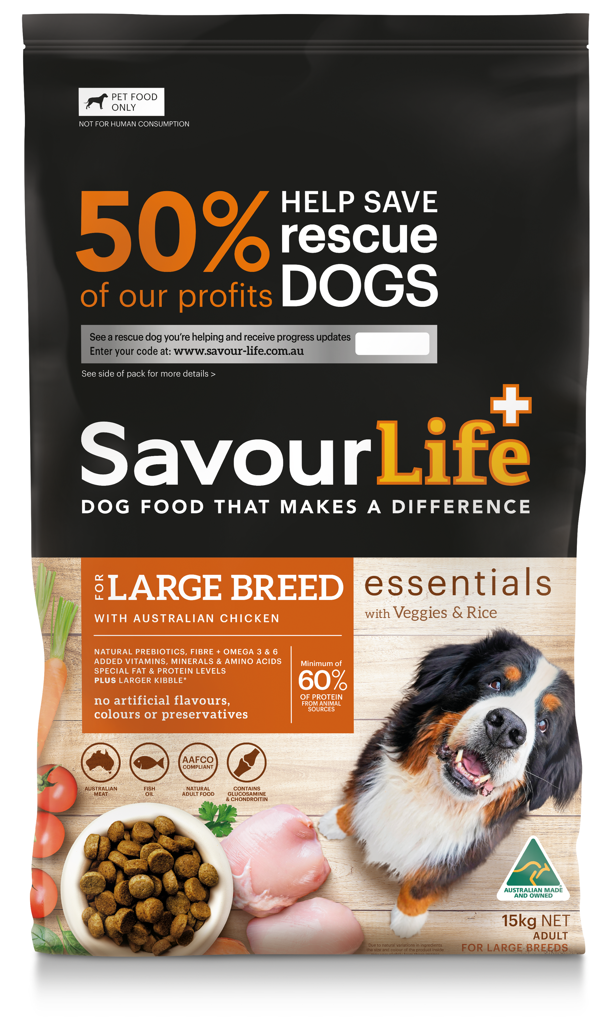 SavourLife Essentials Adult Dog Large Breed Chicken Dry Food 15kg