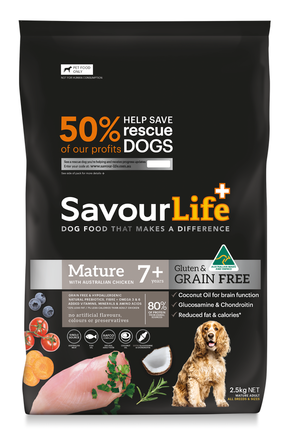 SavourLife Grain Free Adult Dog Mature 7+ With Australian Chicken Dry Food