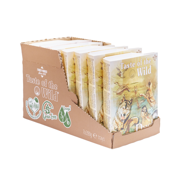 Taste of the Wild Duck and Chicken with Fruit and Vegetable Wet Dog Food Tray 390g x 7