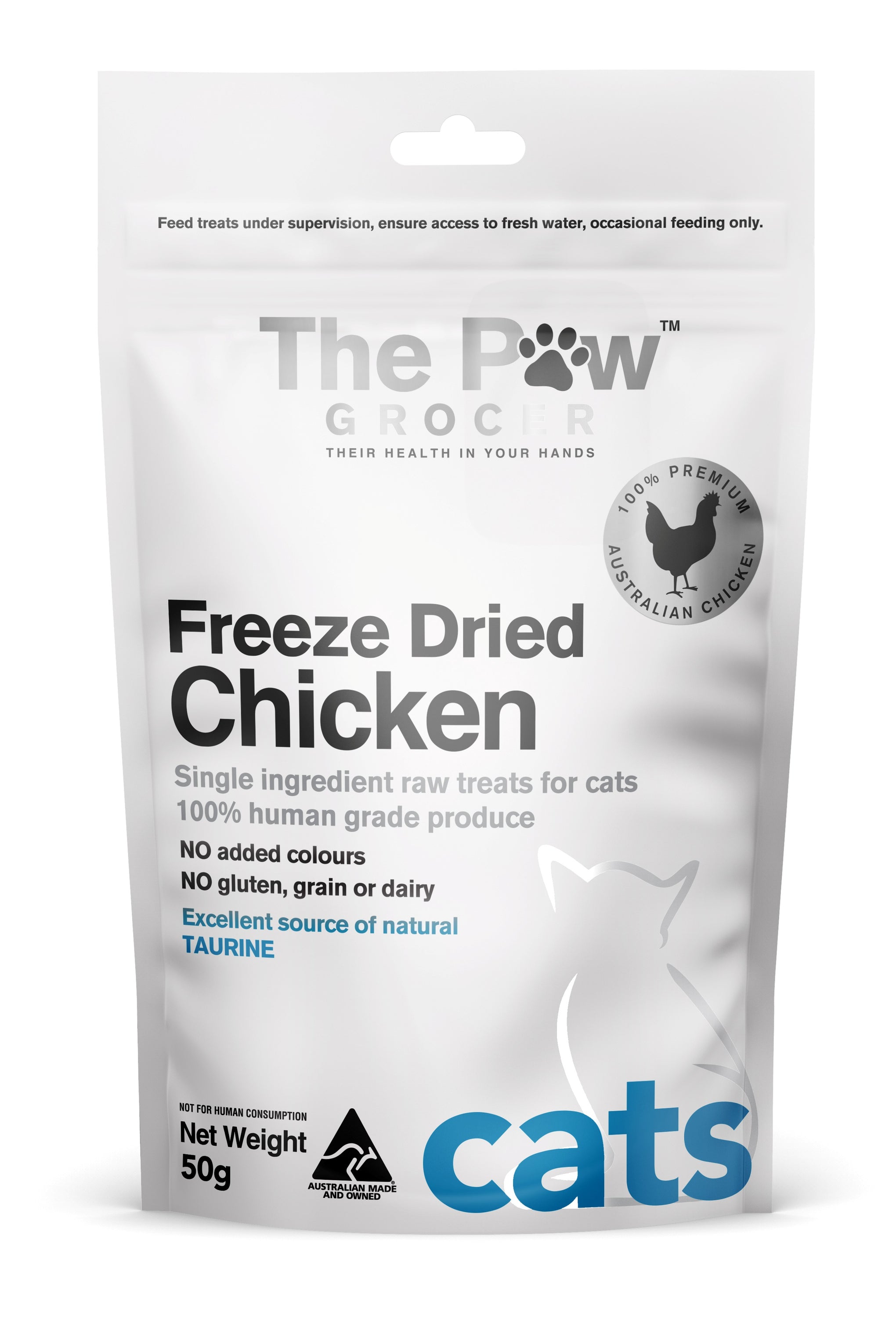 The Paw Grocer Freeze Dried Cat Treats Chicken Chunks 50g