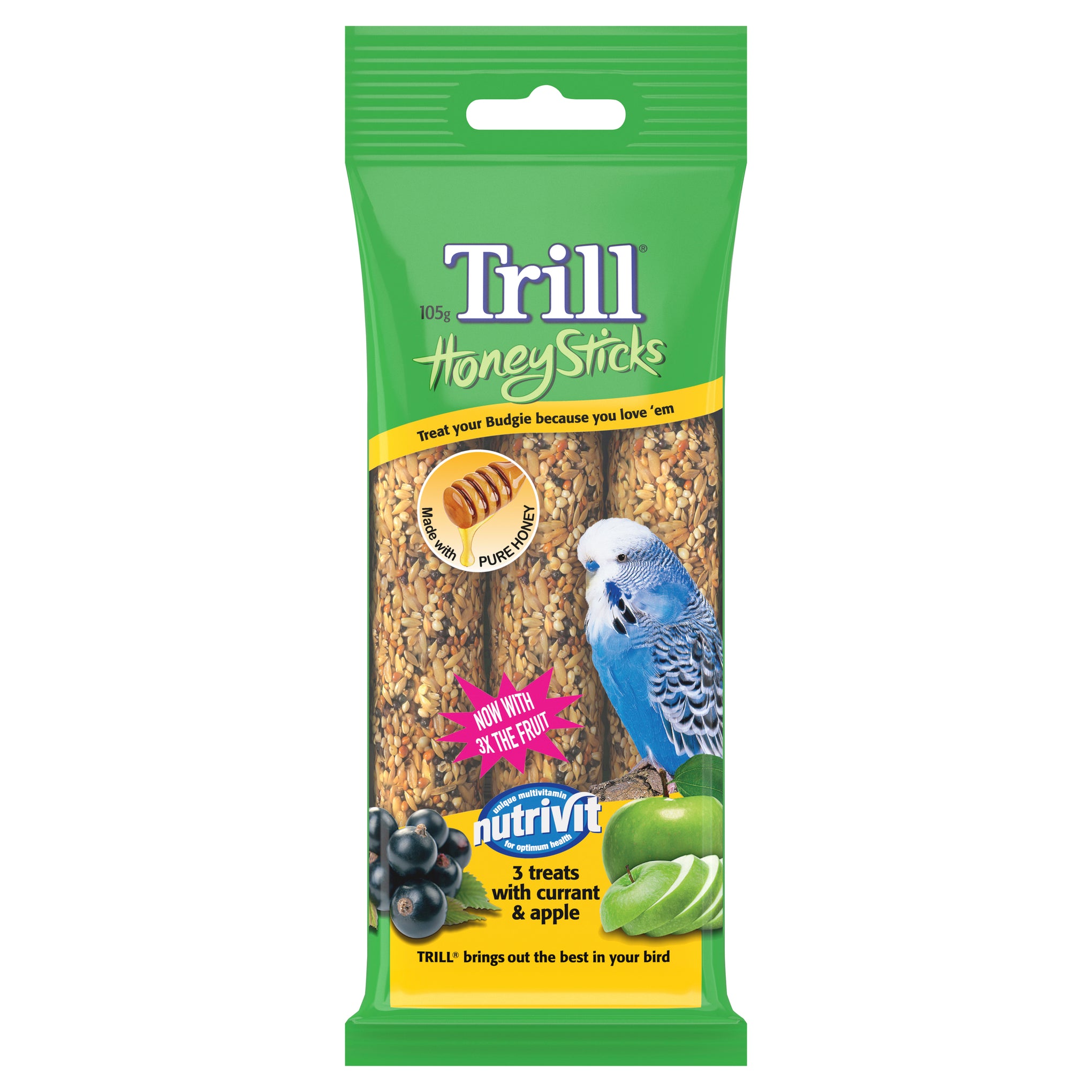 Trill Honey Sticks for Budgies 105g