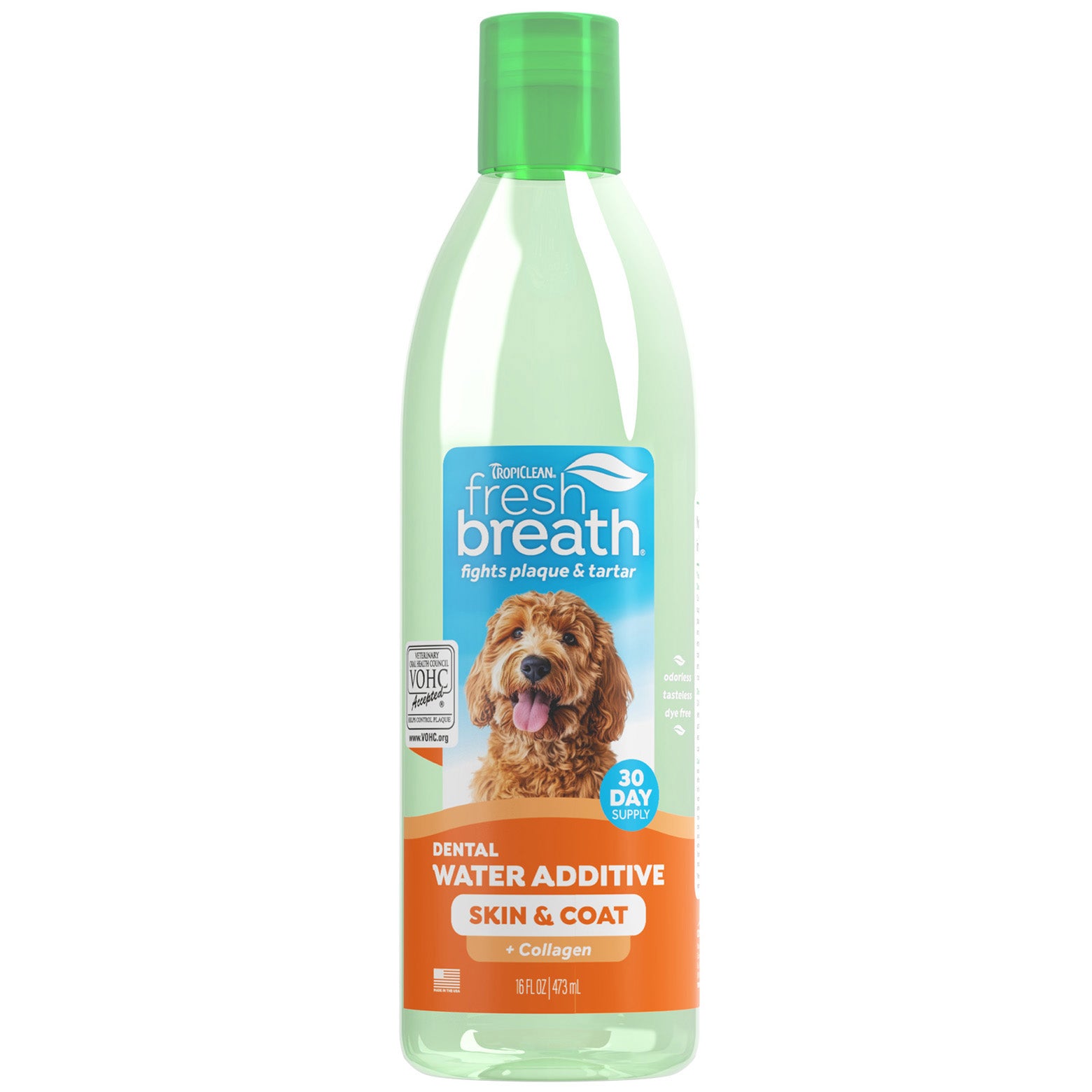 TropiClean Fresh Breath Dental Water Additive Skin & Coat 473ml