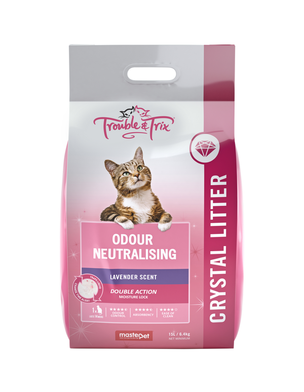 Trouble and Trix Odour Neutralising Lavender Crystal Cat Litter 15L