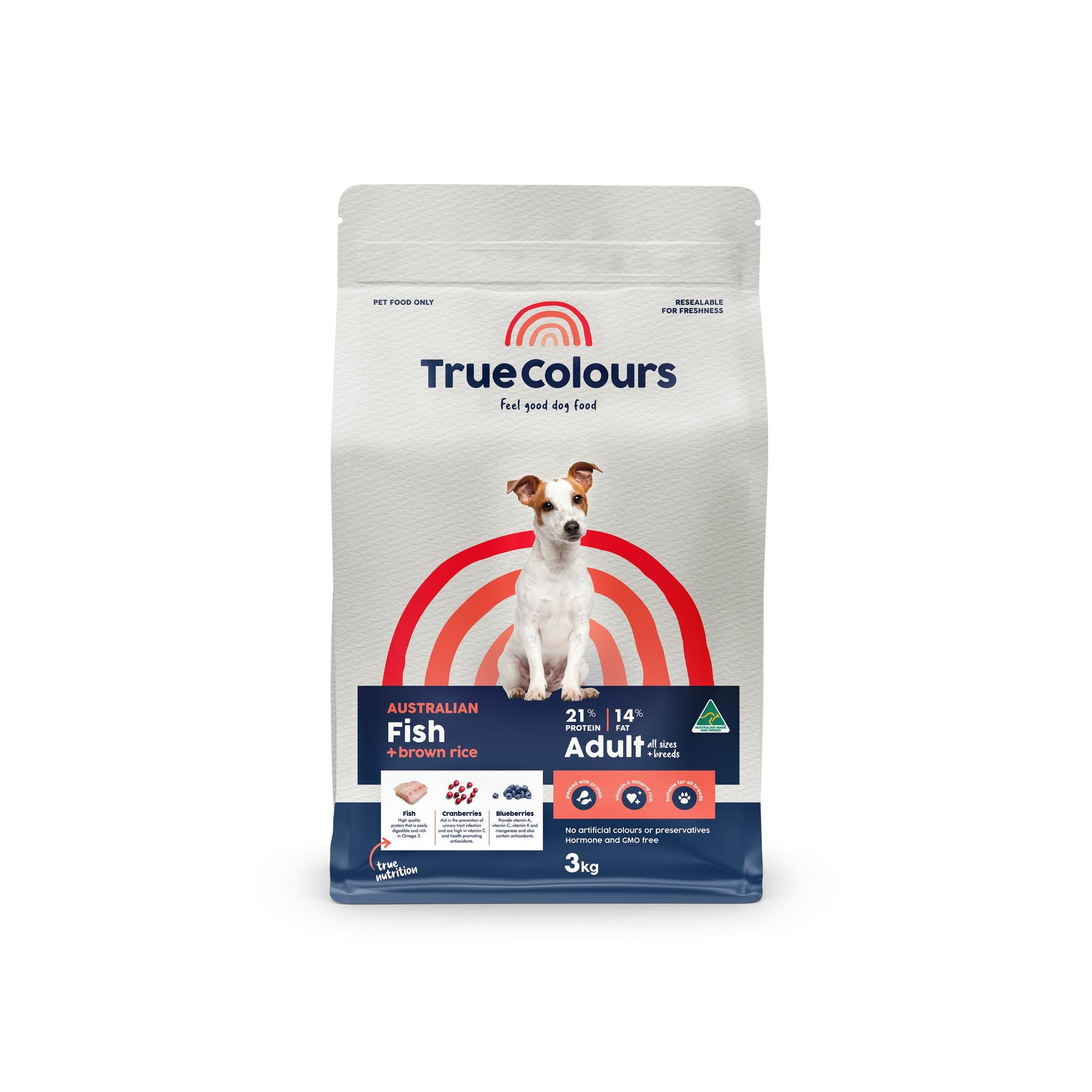 True Colours Adult Fish & Brown Rice Dry Dog Food