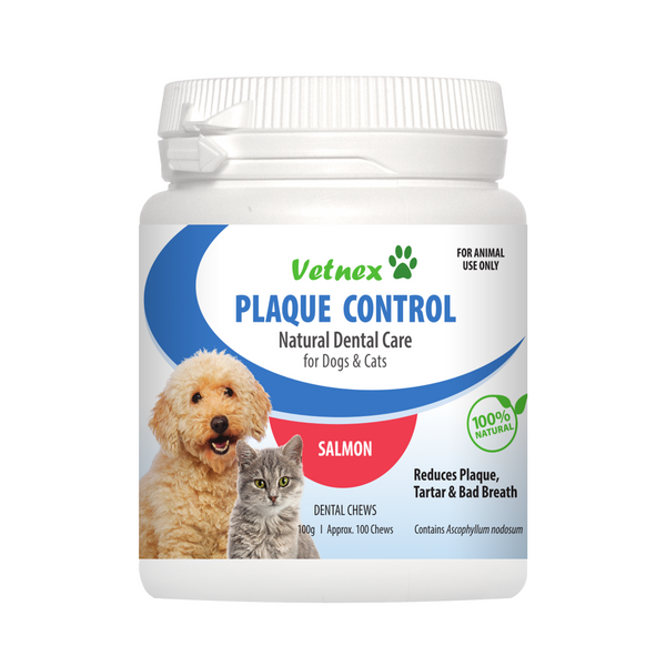 Vetnex Plaque Control Dental Chews Salmon for Dogs & Cats 100 Chews 100g