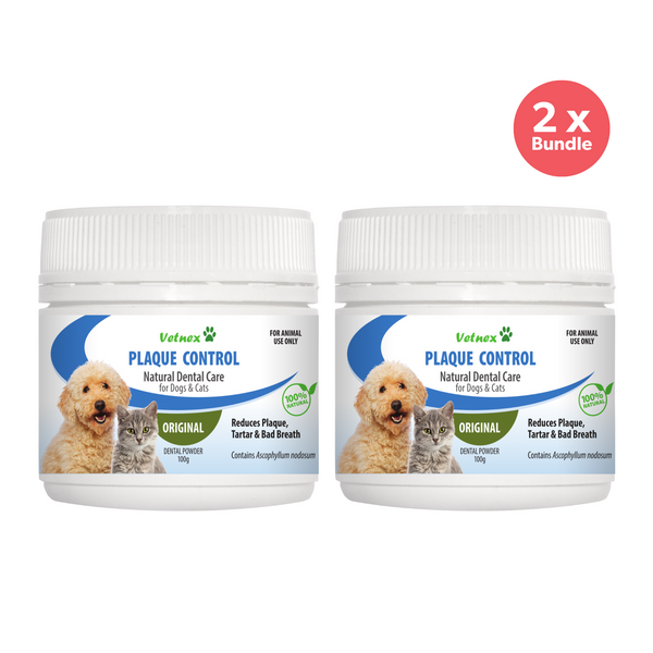 Vetnex Plaque Control Dental Powder Original for Dogs & Cats 100g x 2