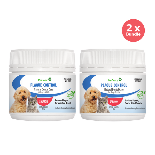 Vetnex Plaque Control Dental Powder Salmon for Dogs & Cats 100g x 2