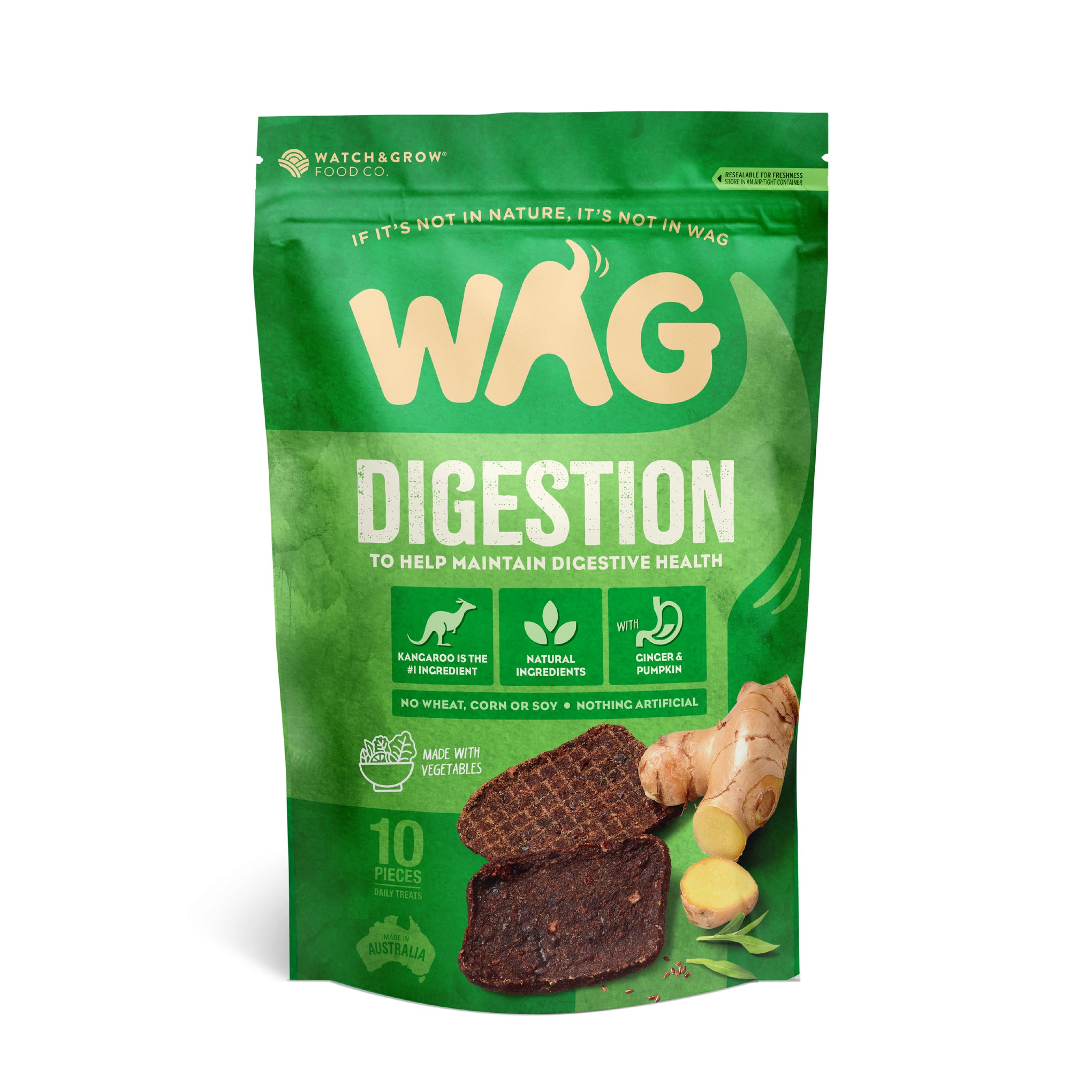 WAG Dog Treat Kangaroo Jerky Digestion 10 Pack