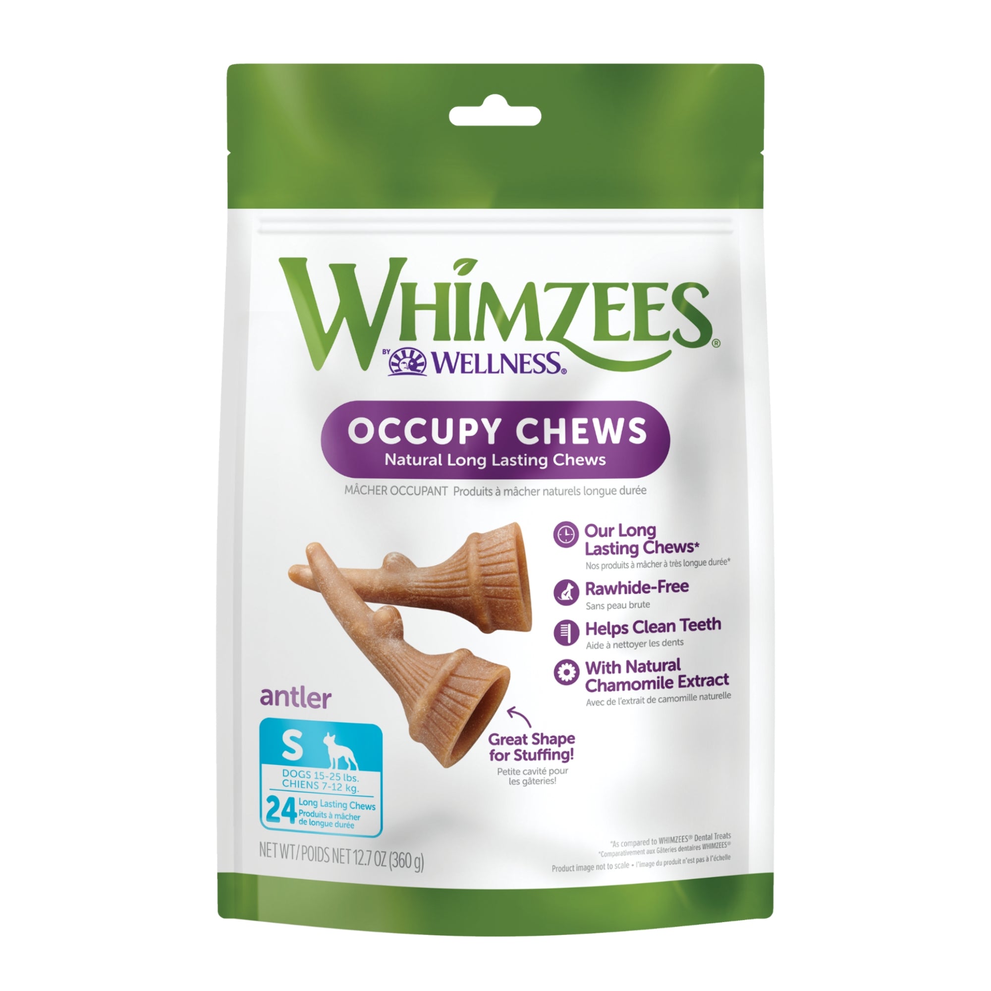 Whimzees Dog Dental Treats Occupy Antlers Small Value Bag 24 Pack