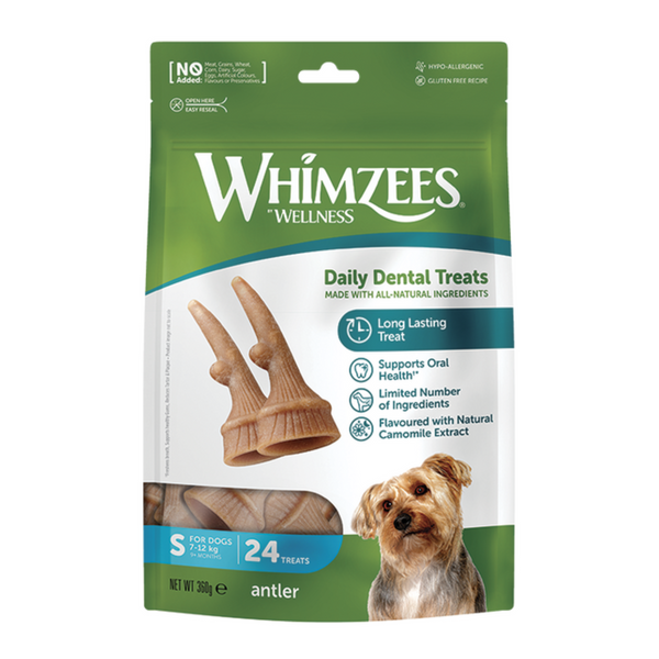 Whimzees Dog Dental Treats Occupy Antlers Small Value Bag 24 Pack