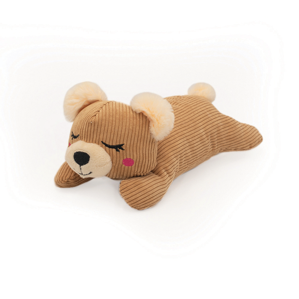 ZippyPaws Snooziez with Shhhqueaker Bear Dog Toy