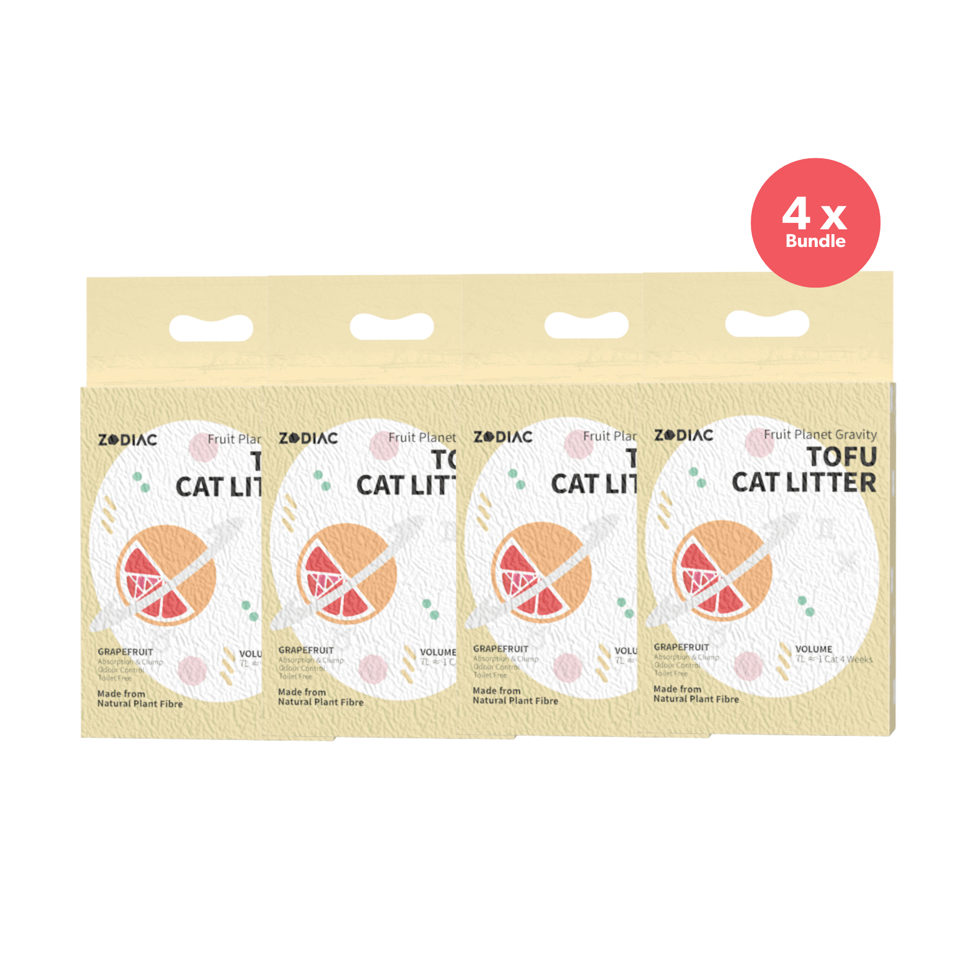 ZODIAC Fruity Tofu Grapefruit Cat Litter 2.5kg x 4