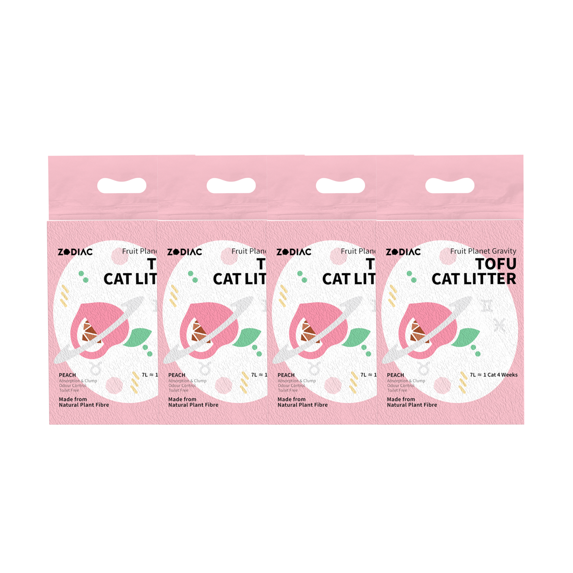 ZODIAC Fruity Tofu Peach Cat Litter 2.5kg x 4