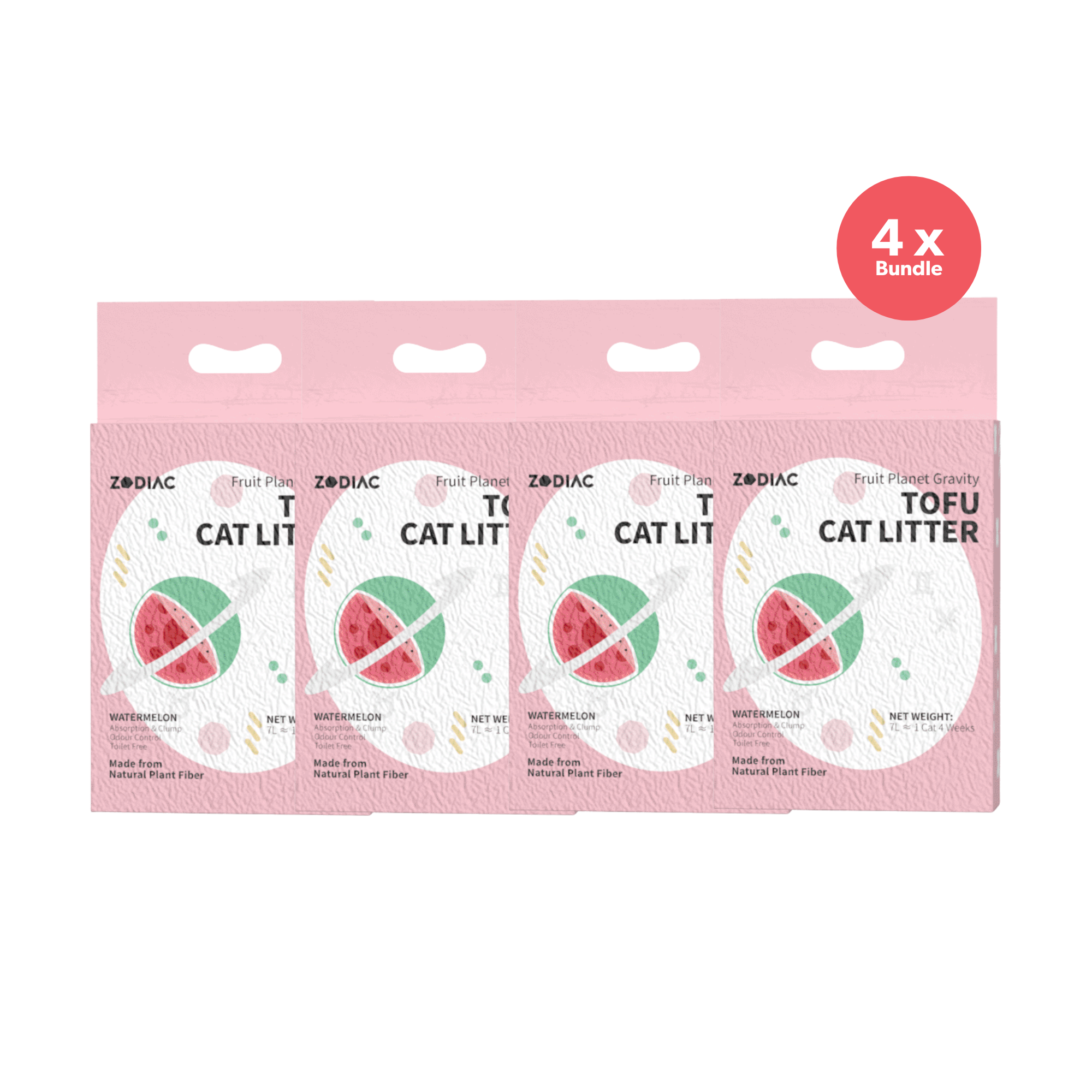 ZODIAC Fruity Tofu Watermelon Cat Litter 2.5kg x 4