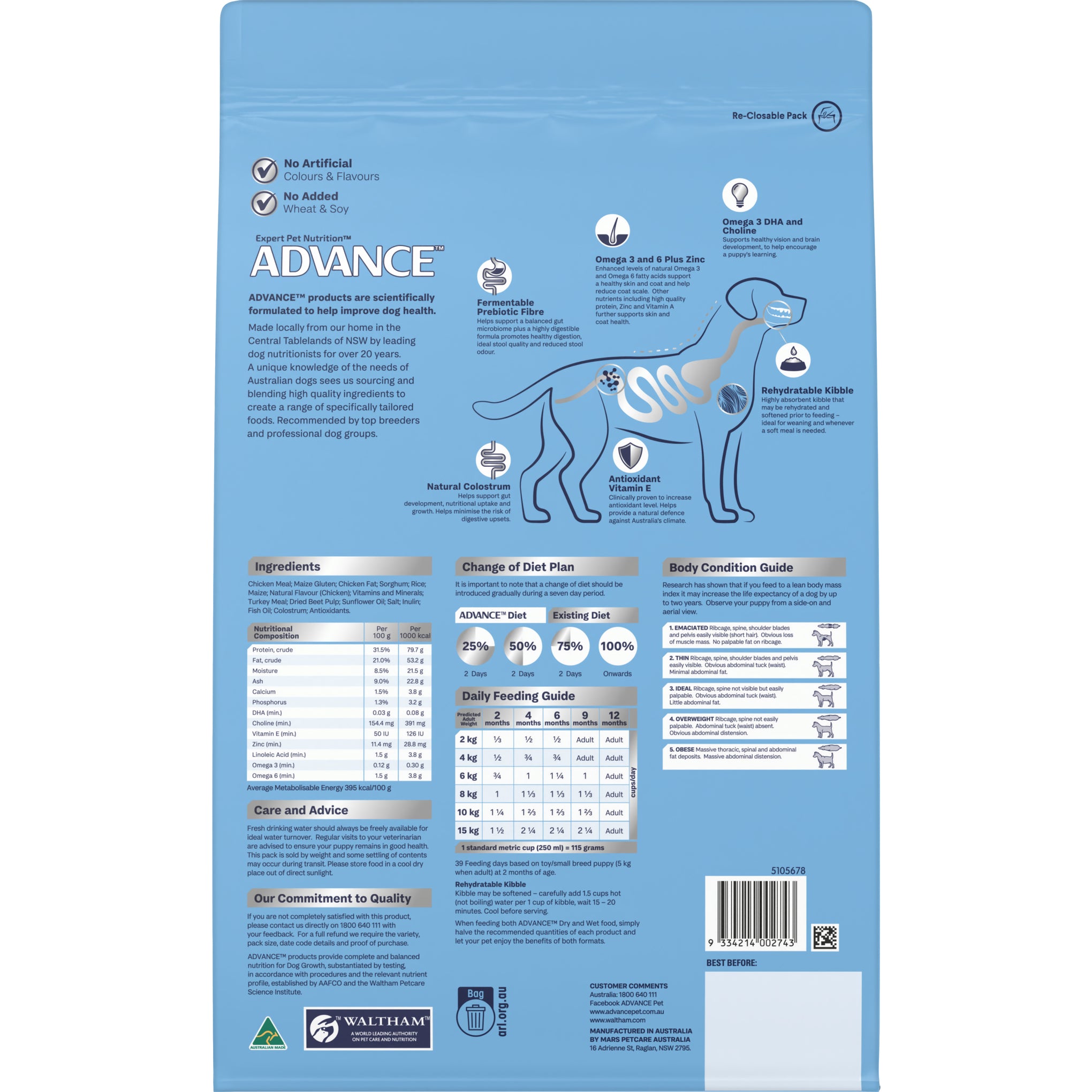 Advance Chicken and Rice Small Breed Puppy Rehydratable Dry Dog Food