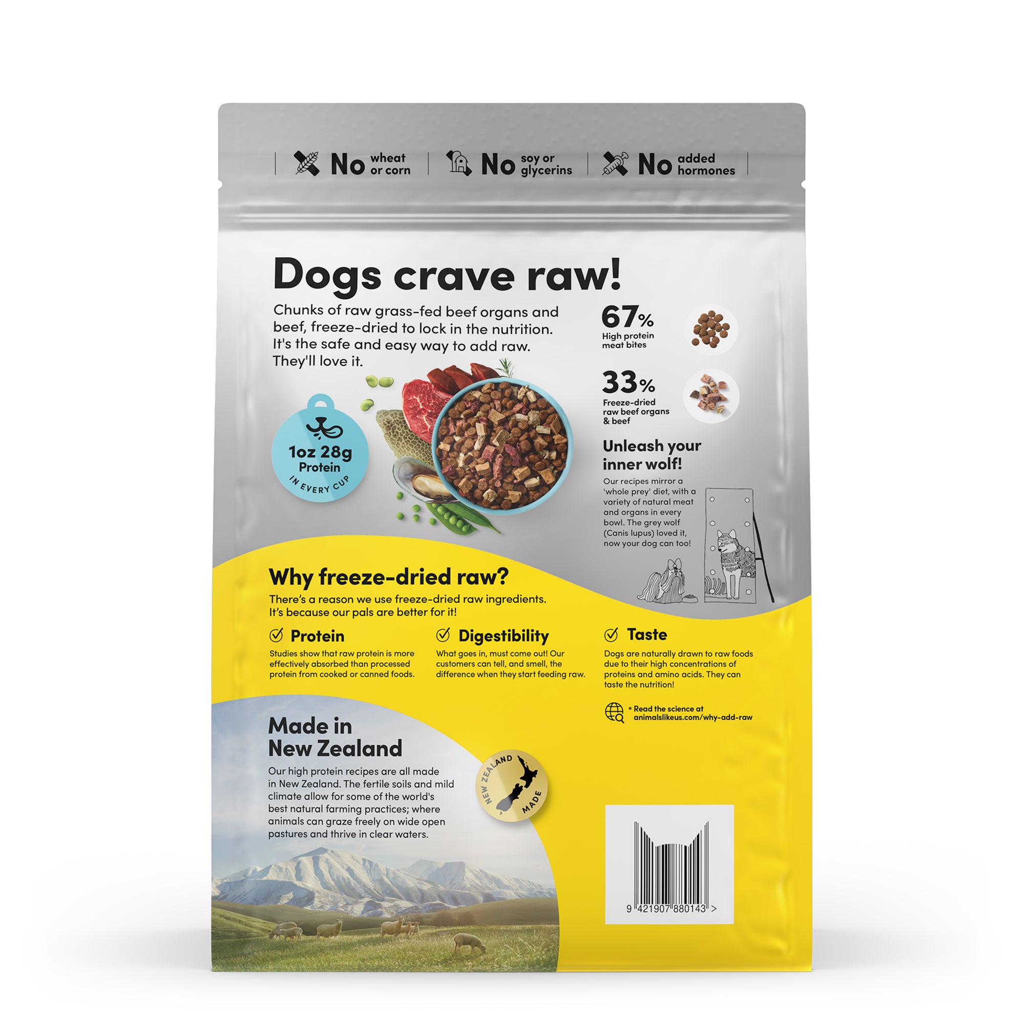 Animals Like Us RawMix33 with Grass-Fed Beef Dog Food 2kg