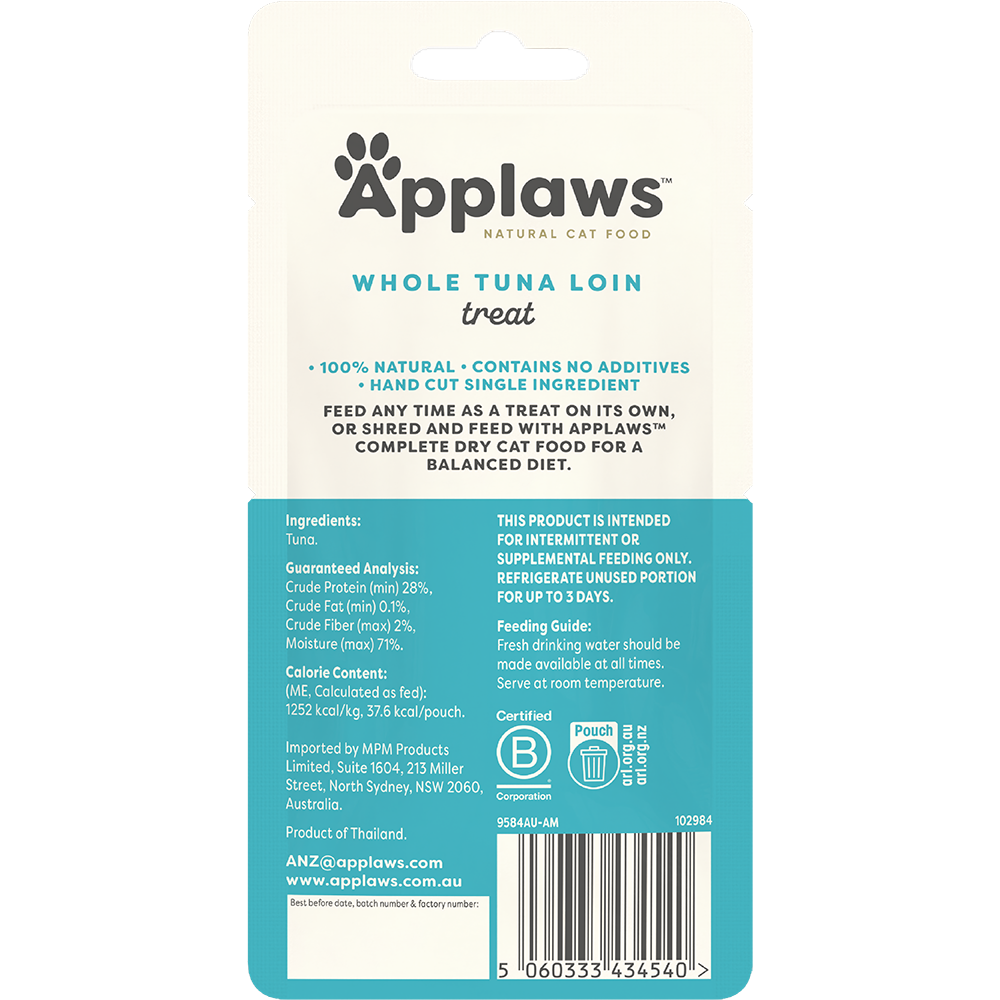 Applaws Wet Cat Whole Tuna Loin Treat 30g x 5