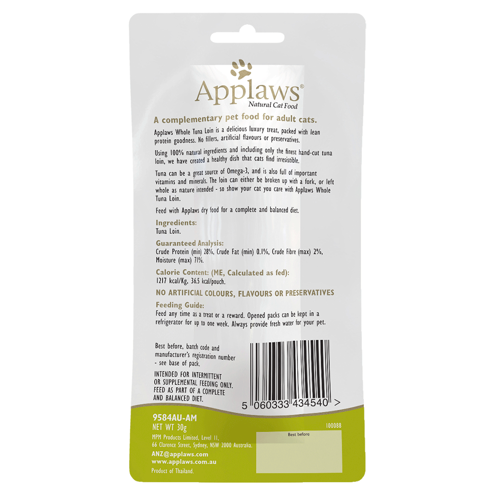 Applaws Wet Cat Whole Tuna Loin Treat 30g