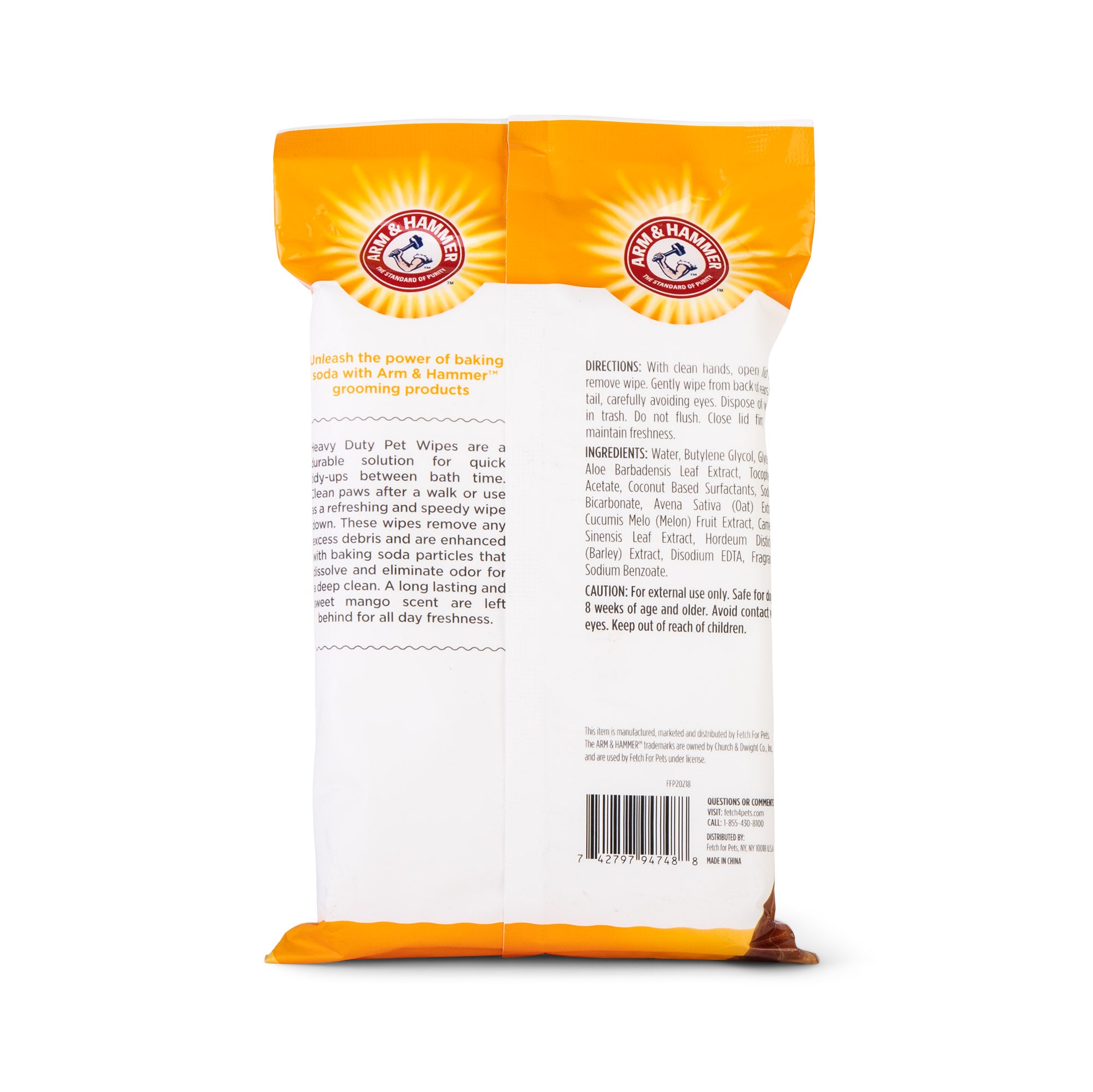 Arm and Hammer Heavy Duty Pet Wipes Mango