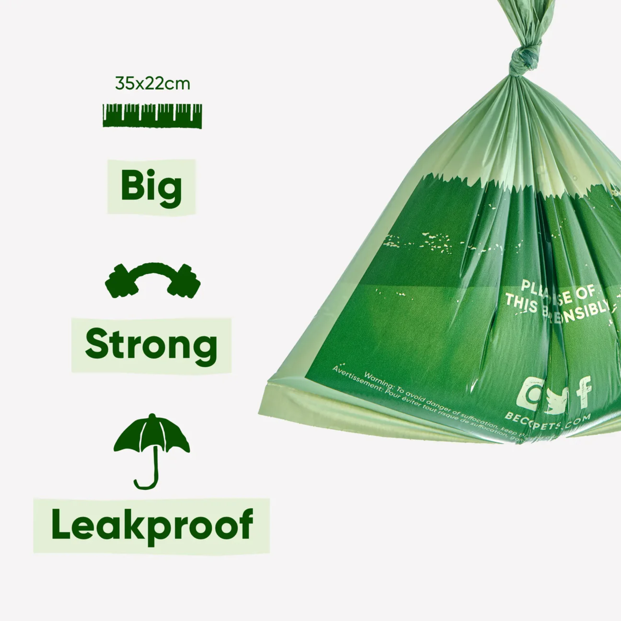 Beco Unscented Poop Bags with Handles 120 Pack