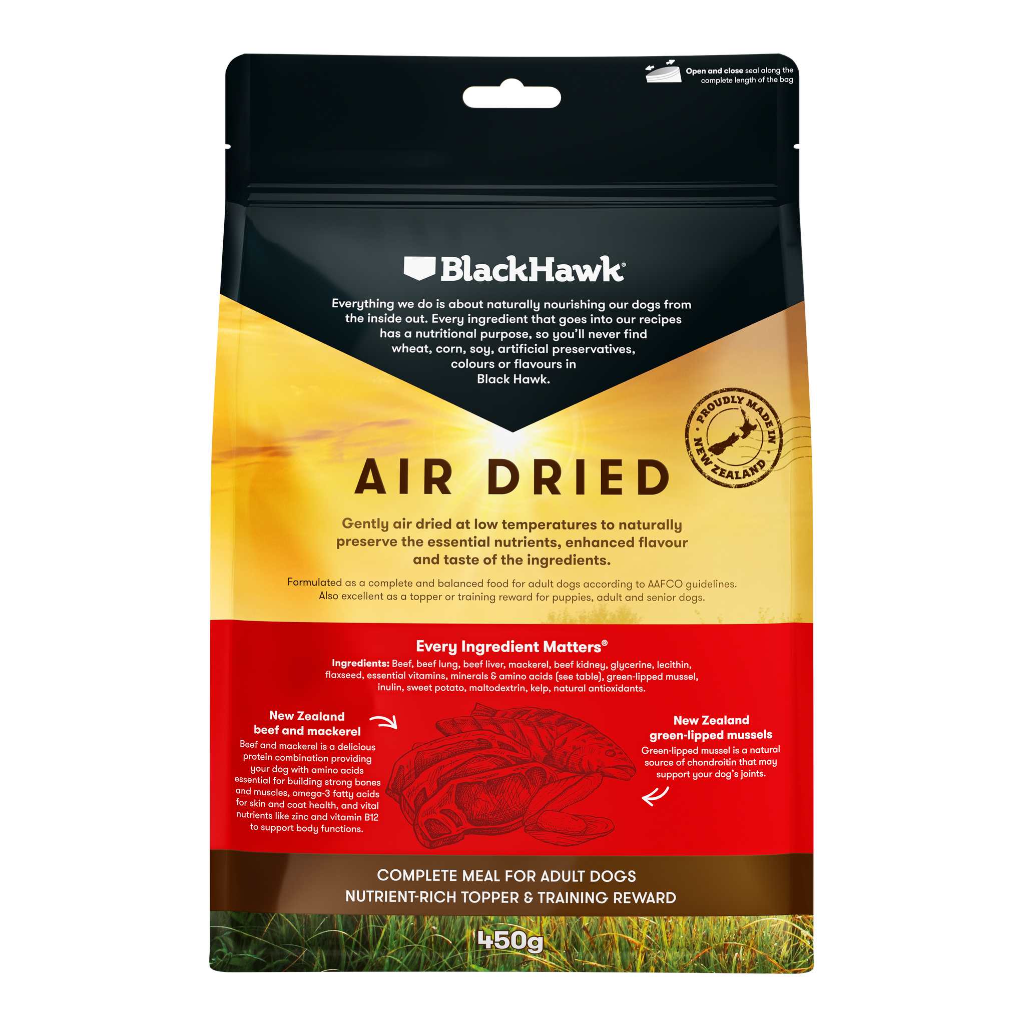 Black Hawk Air Dried Beef and Mackerel Dry Dog Food