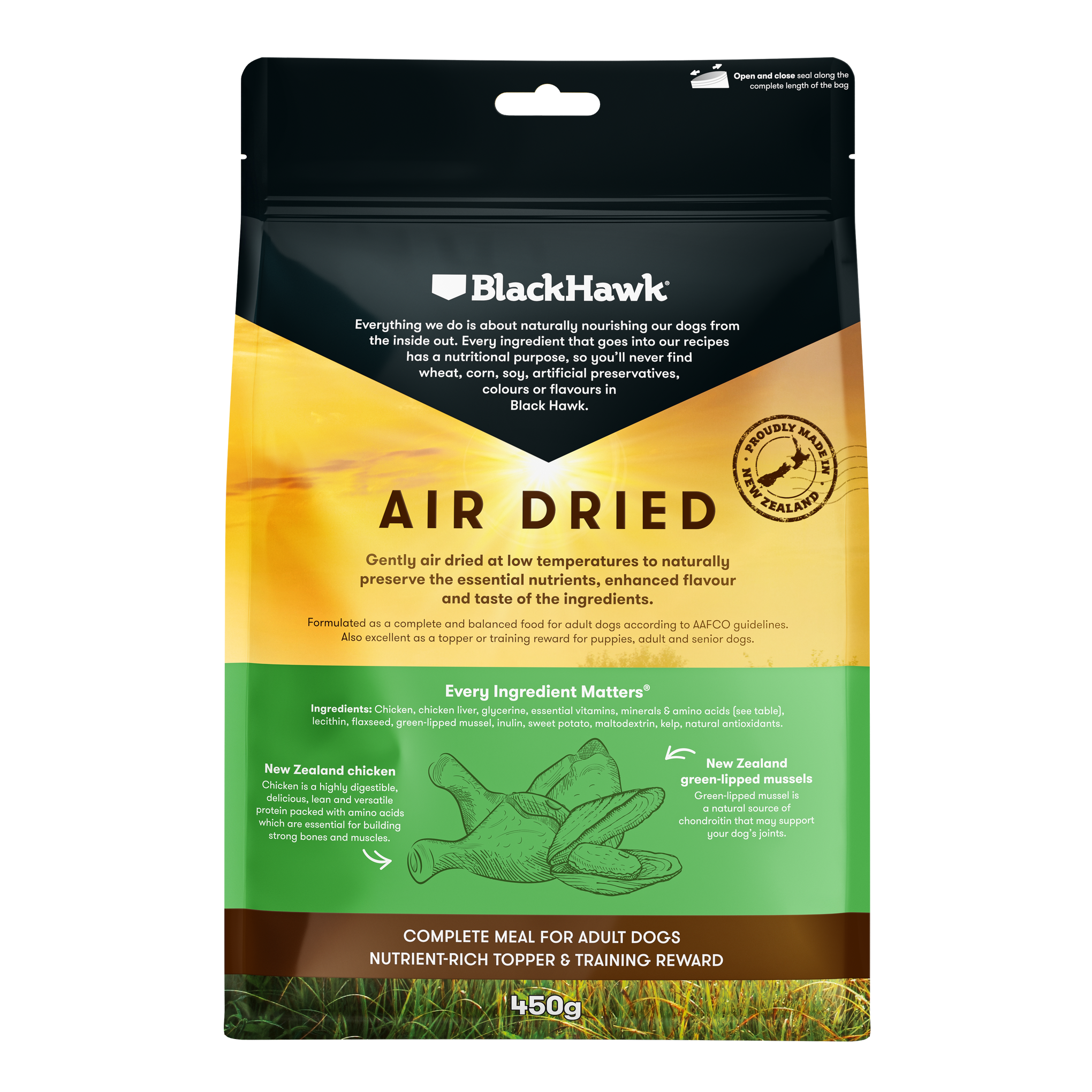 Black Hawk Air Dried Chicken Dry Dog Food