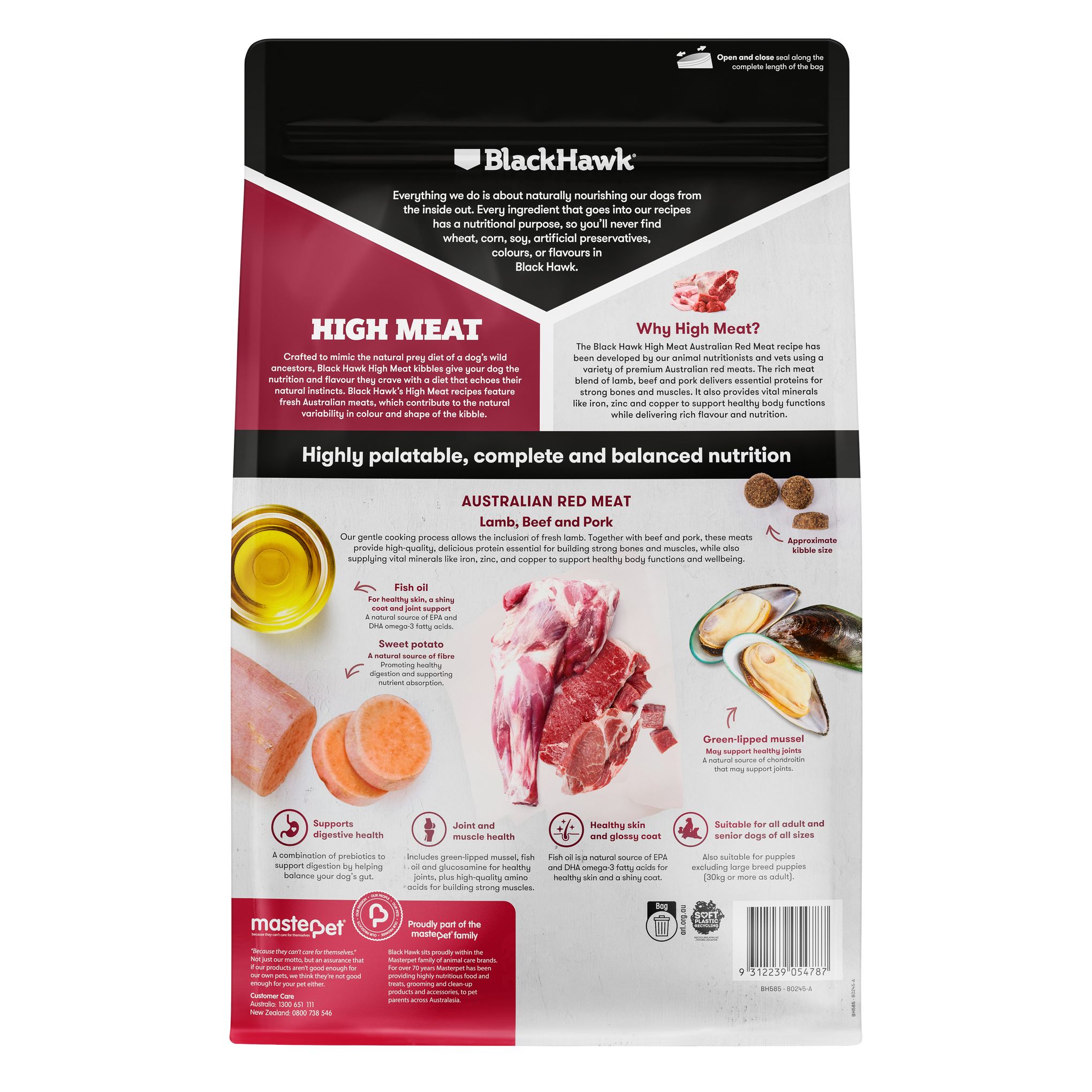 Black Hawk High Meat Australian Red Meat Recipe Dry Dog Food