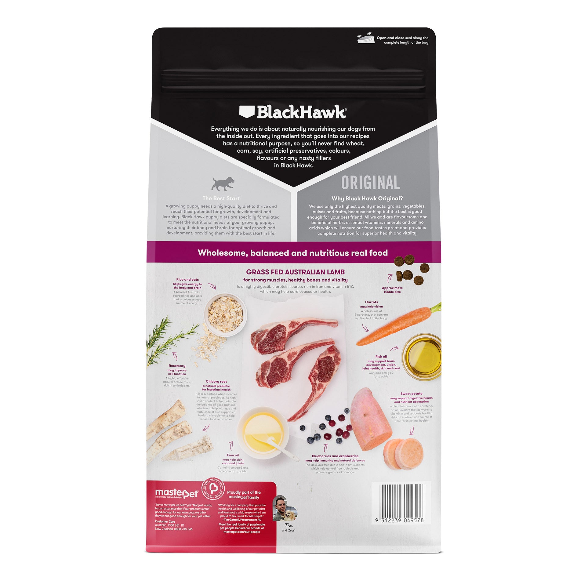 Shop Black Hawk 3kg Lamb Rice Small Pup Nutrition!