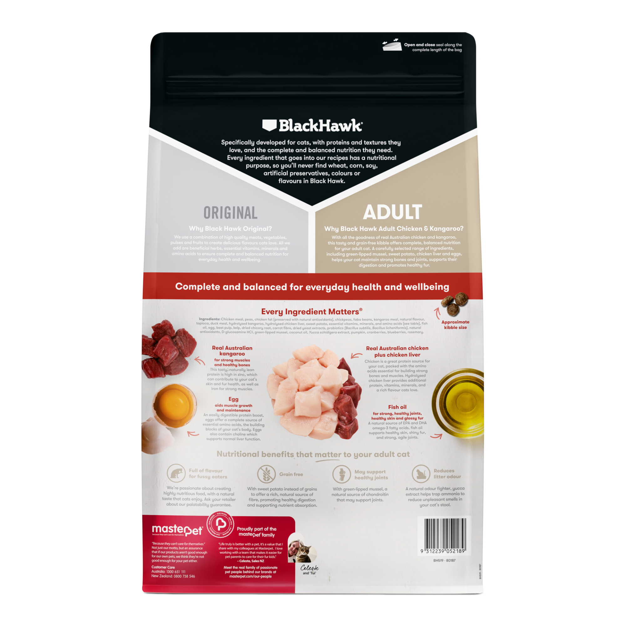 Black Hawk Original Adult Chicken and Kangaroo Dry Cat Food