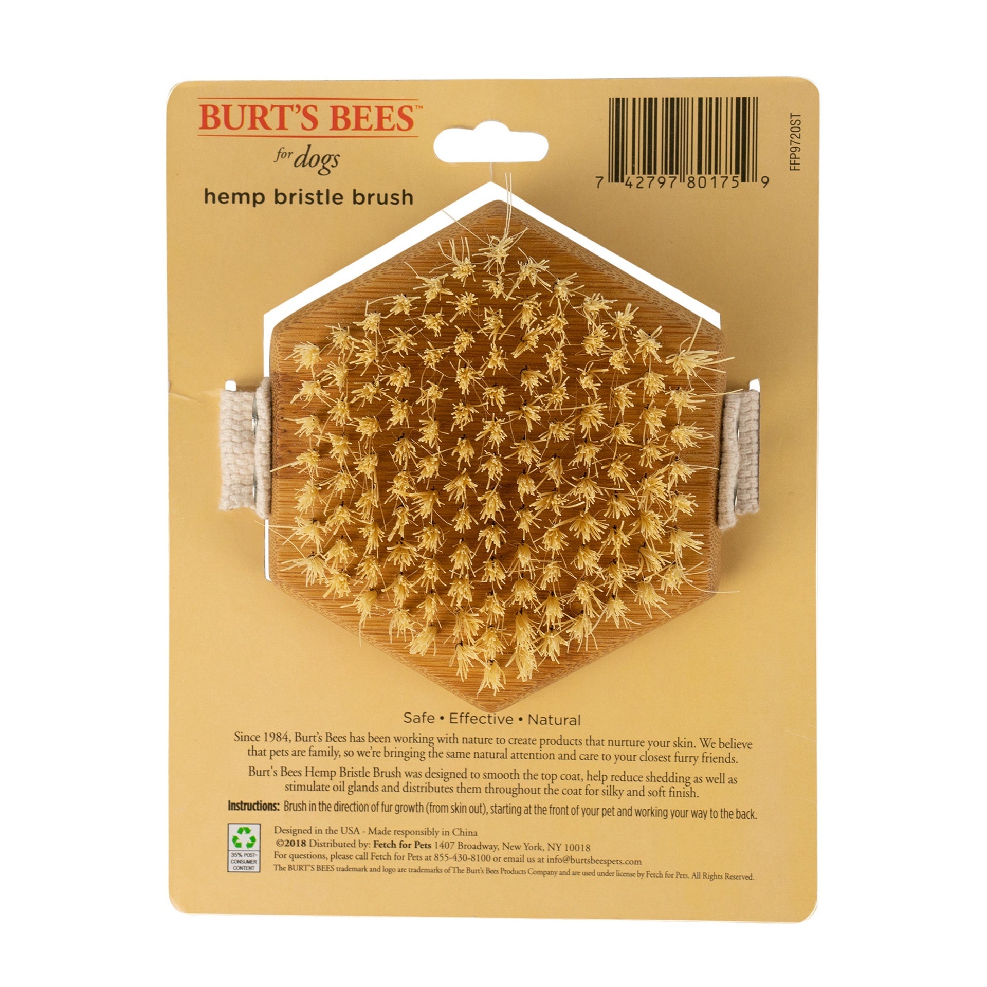 Burts Bee's Palm Bristle Dog Brush