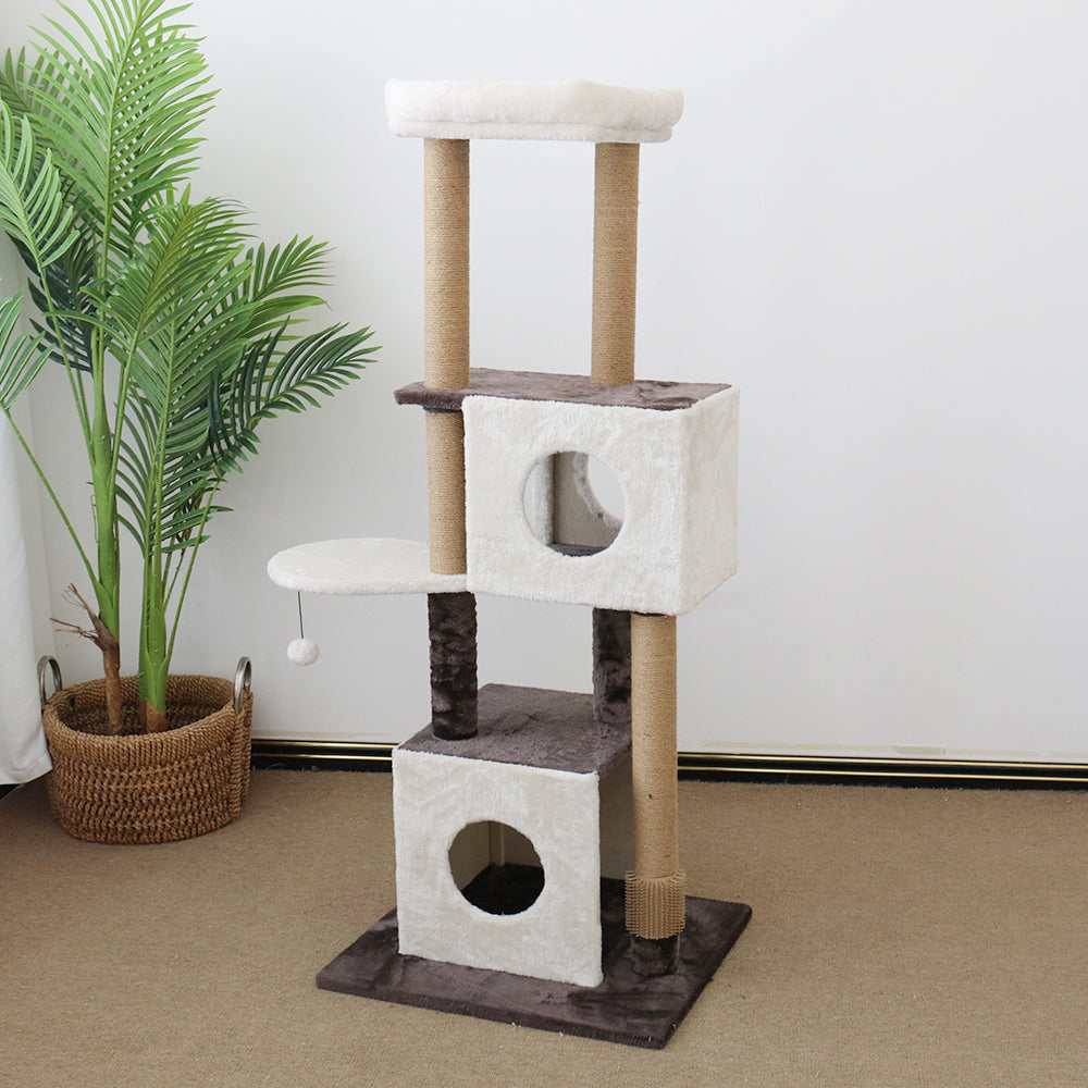 CATIO Deluxe MultiFunction Three Level Dual Cat Scratching Tree